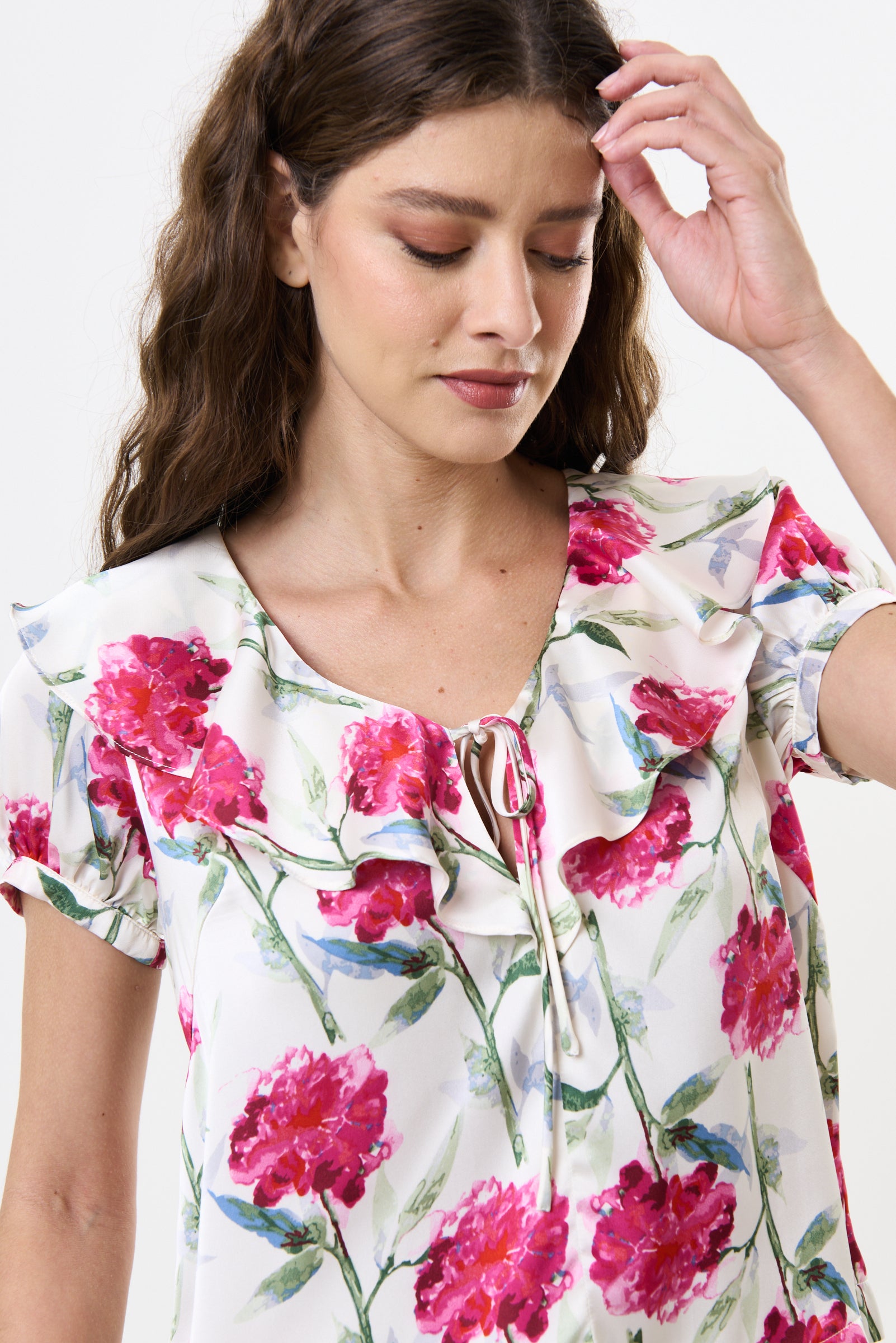 Eloise Loveflower Print Puff Sleeve Blouse - Detail 1