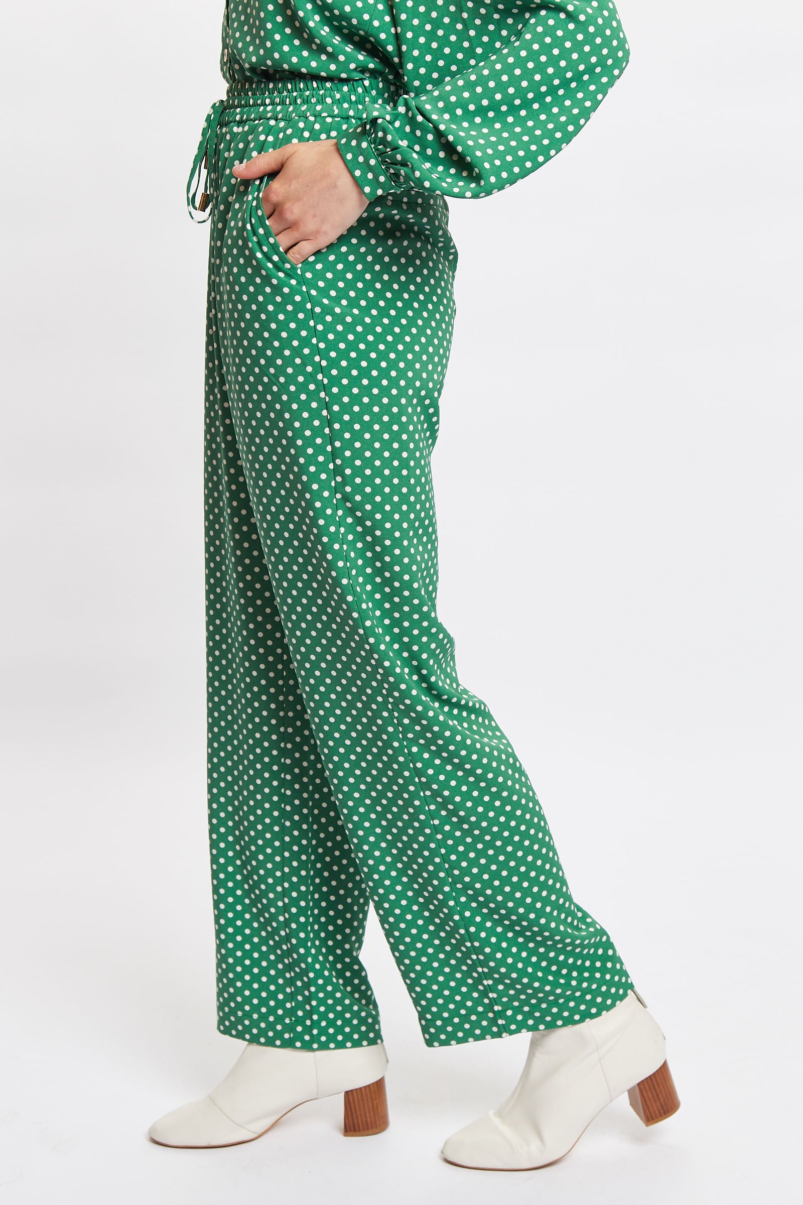 Louche Emmanuella Polka Dot Print Pull On Trouser - Detail 1