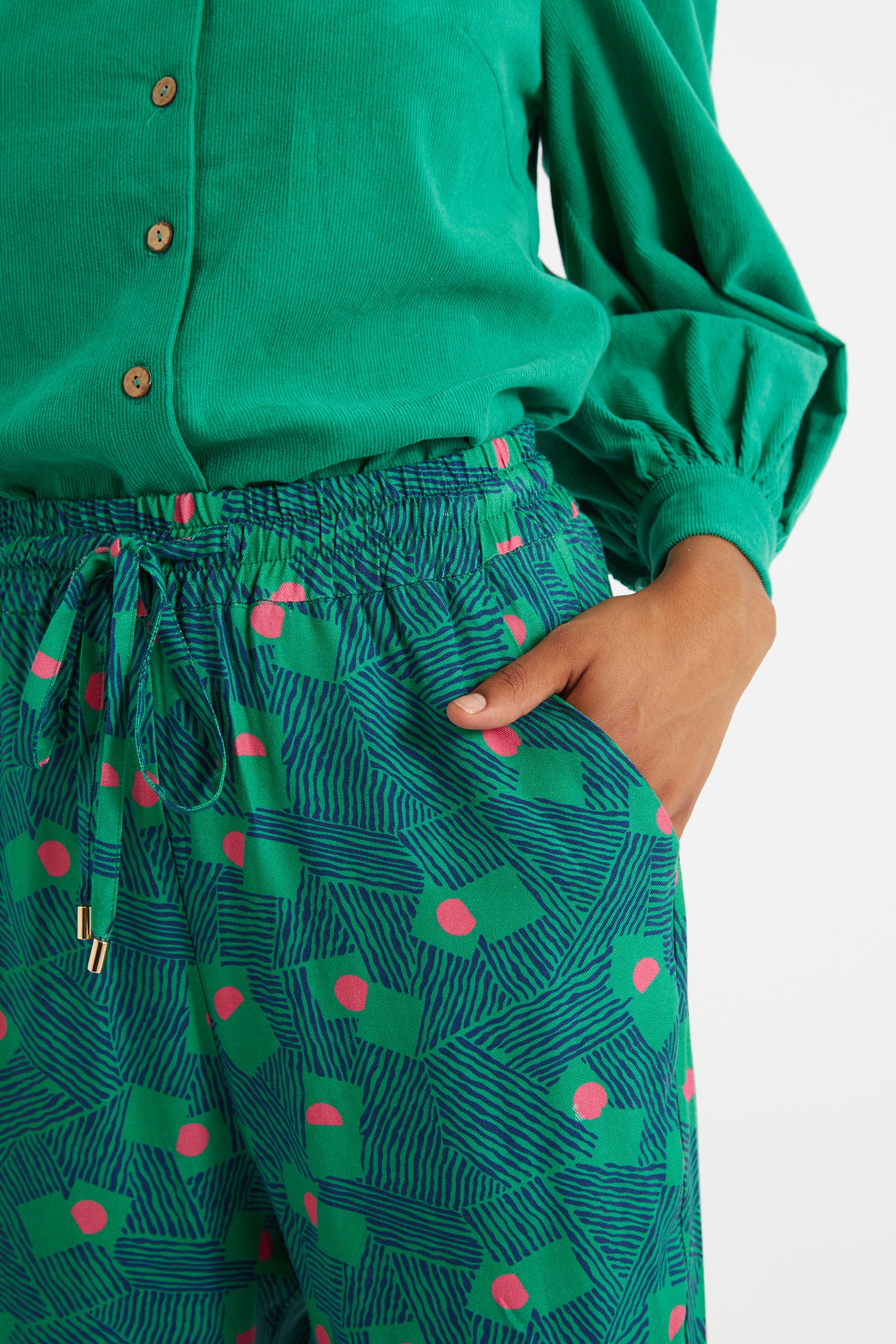 Emmanuelle Bauhaus Abstract Pyjama Style Trousers - Styled
