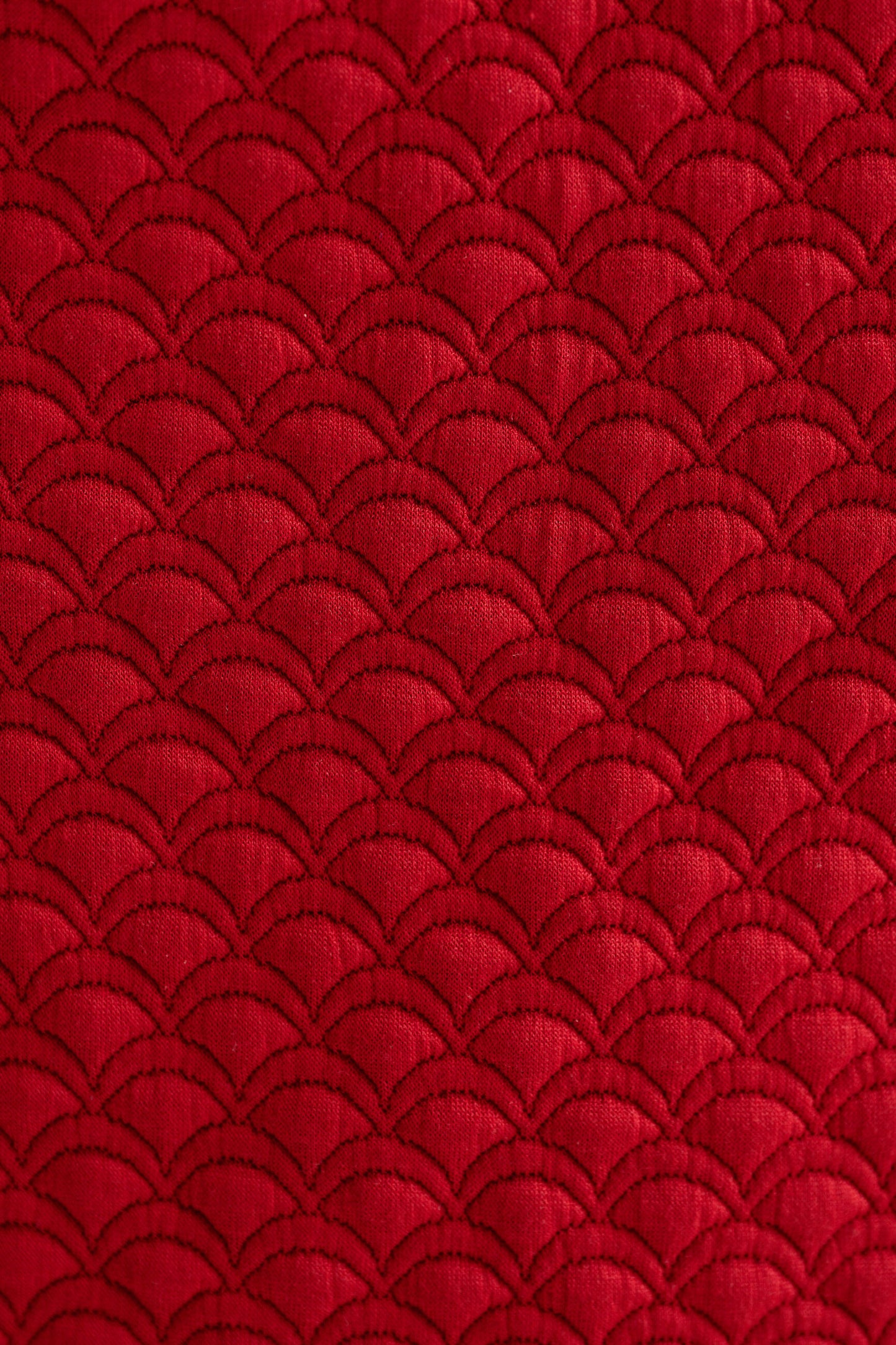Flory Scallop Quilt Wide Leg Trouser - Wine Red
