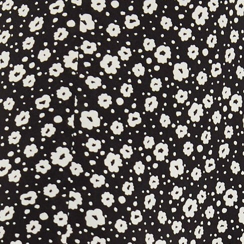 Elsie Flower Spot Print Long Sleeve Tie Midi Dress - Fabric & Print Detail
