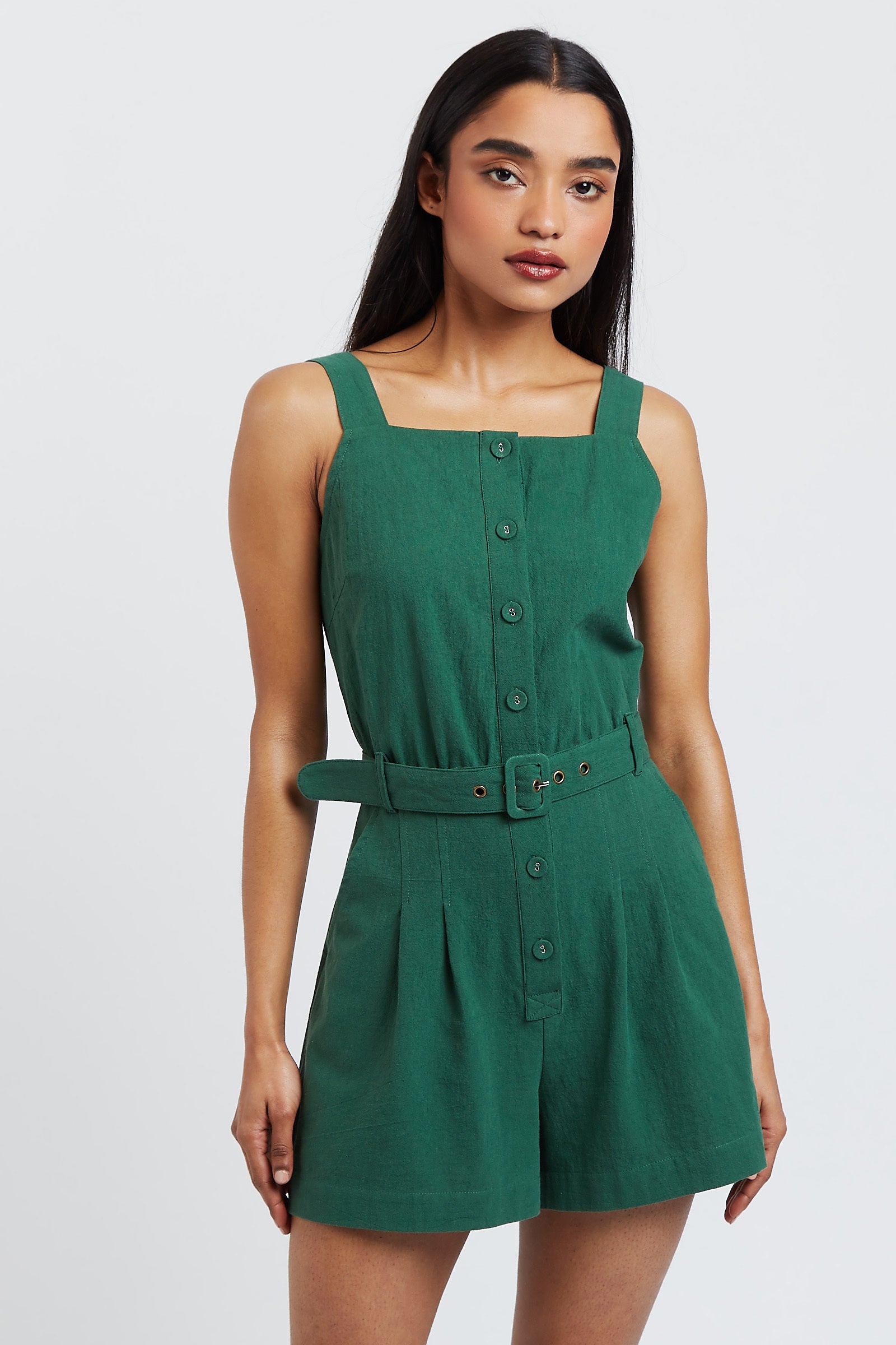 Francesca Belted Green Playsuit
