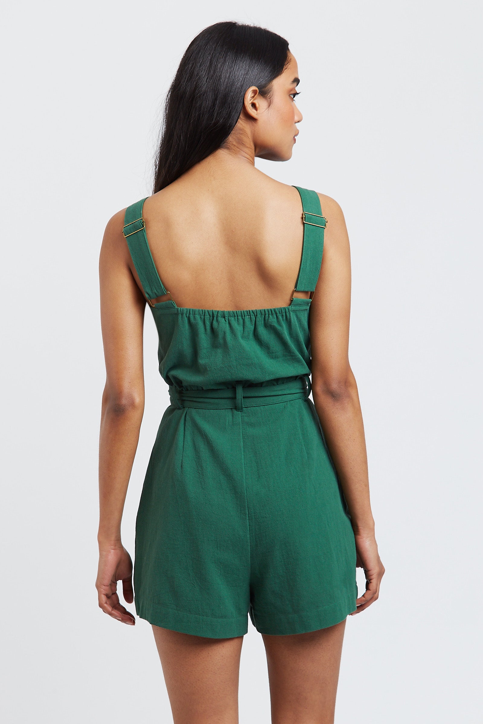 Francesca Belted Green Playsuit