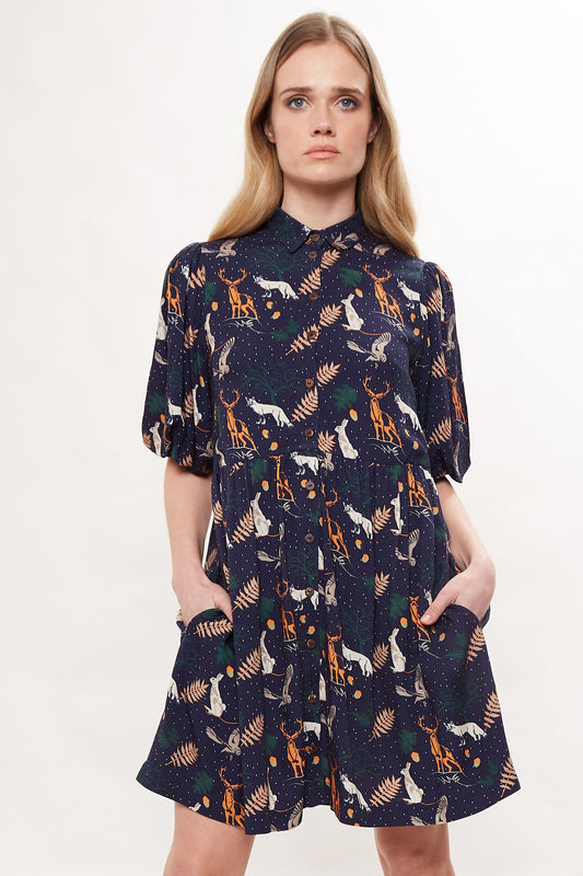 Louche Georgia Secret Garden Print Mini Dress