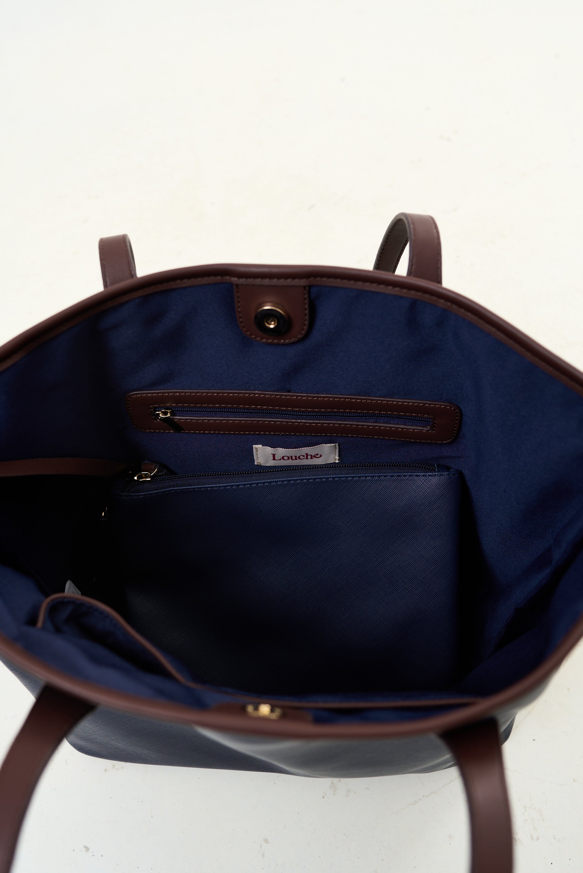 Amelia Contrast Strap Tote Bag  - Navy