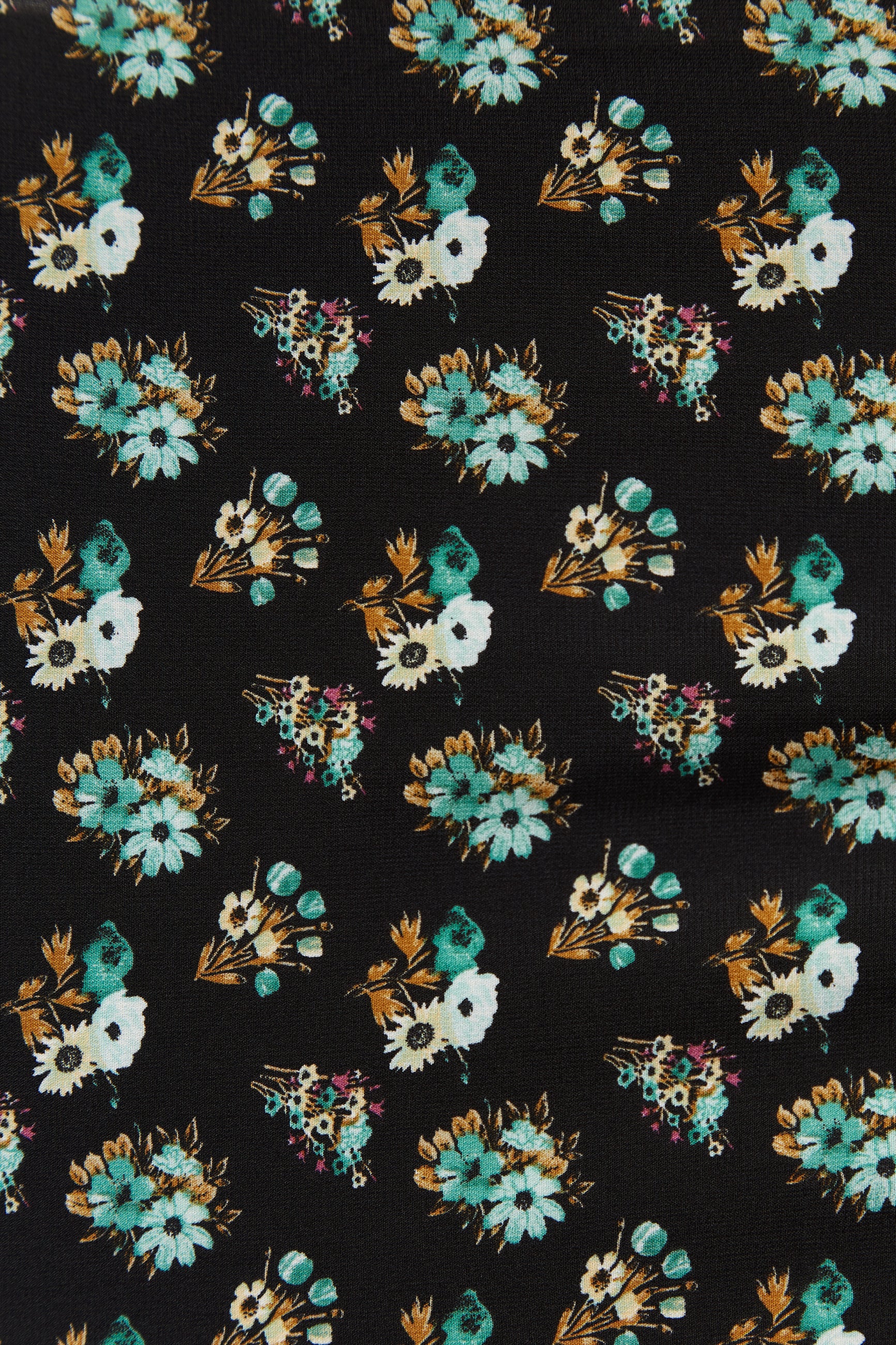 Louche Stina Posy Patchwork Print Tiered Tie Neck Mini Dress