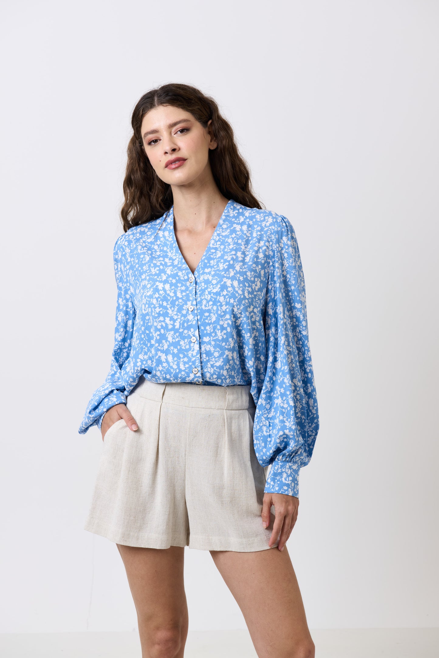 Hilton Linen Mix Shorts - Natural