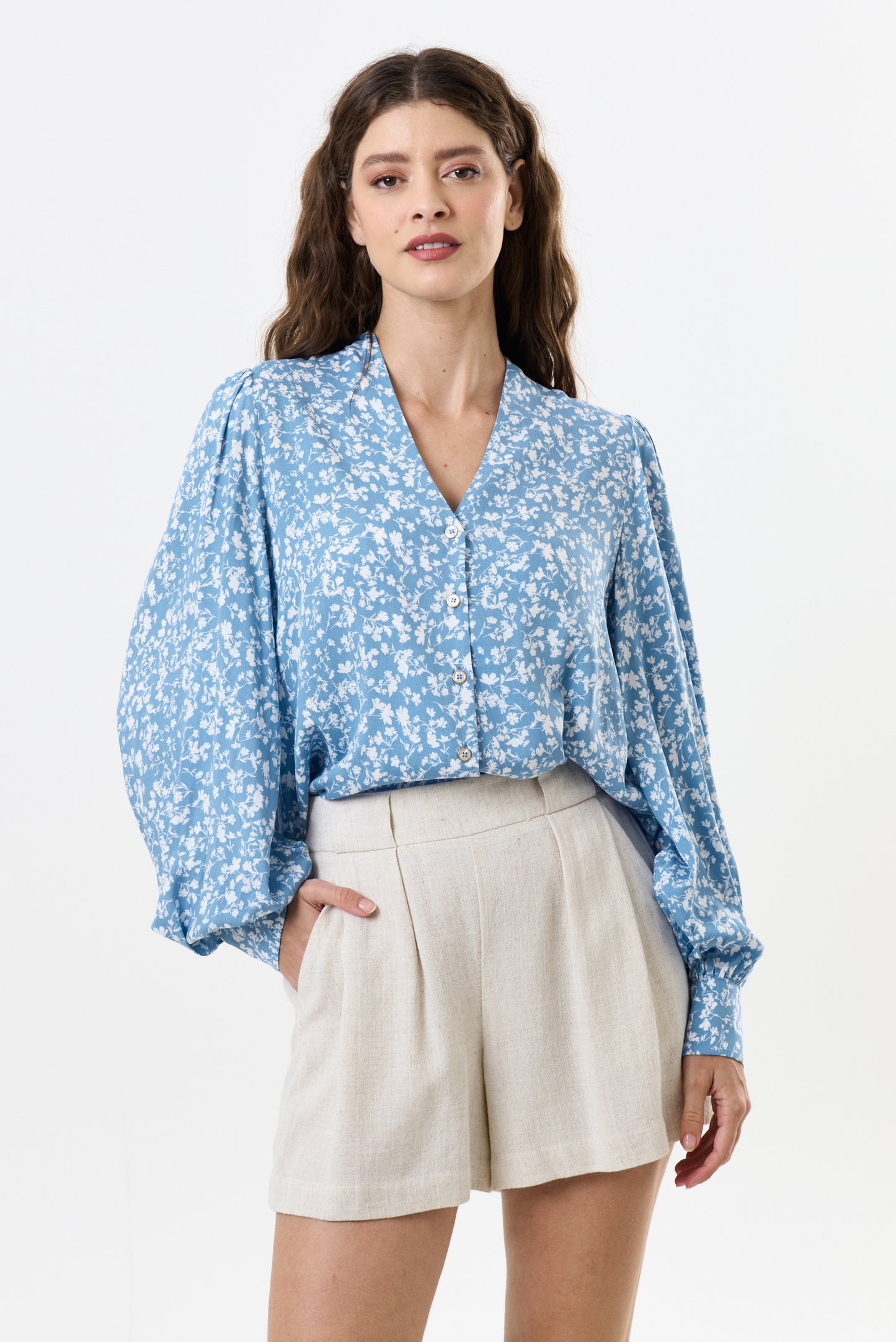 Hilton Linen Mix Shorts - Natural