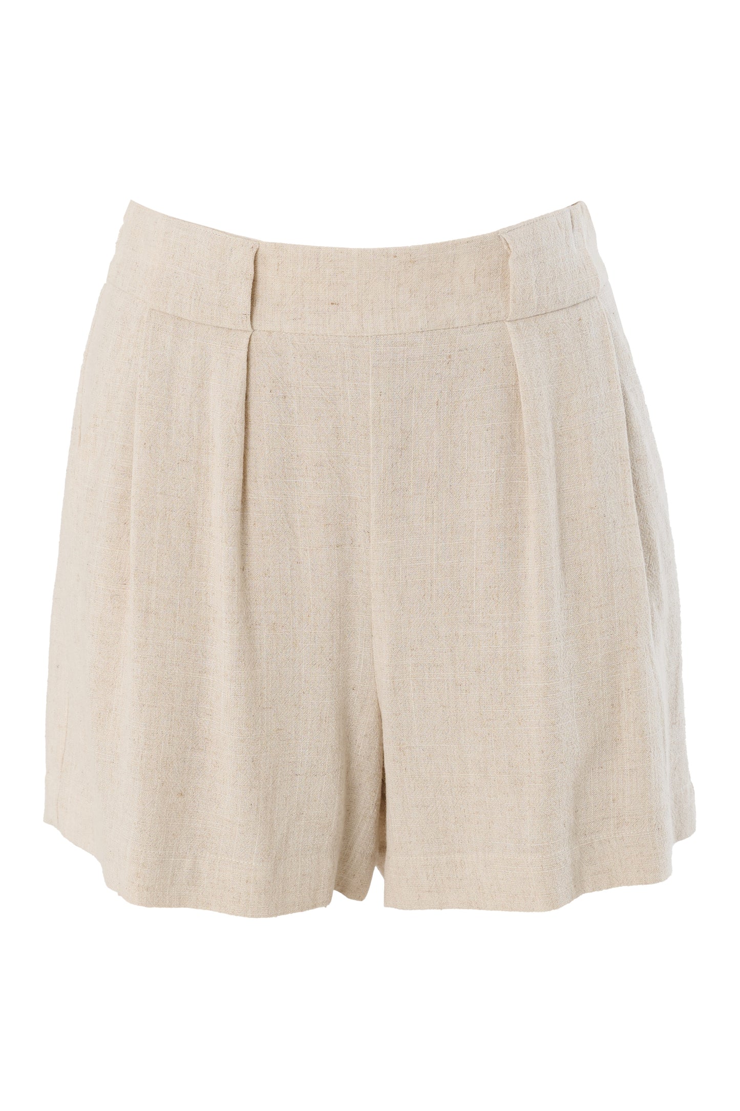 Hilton Linen Mix Shorts - Natural