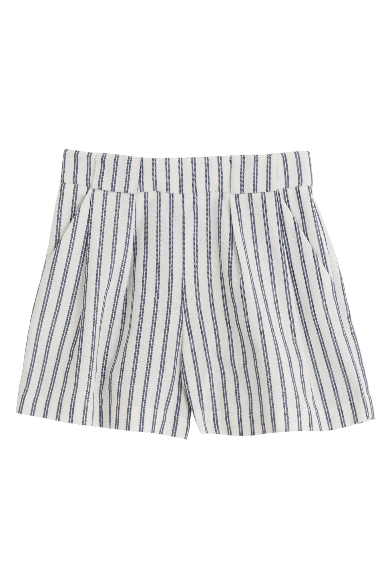 Hilton Ticking Stripe Shorts - White & Navy - Styled