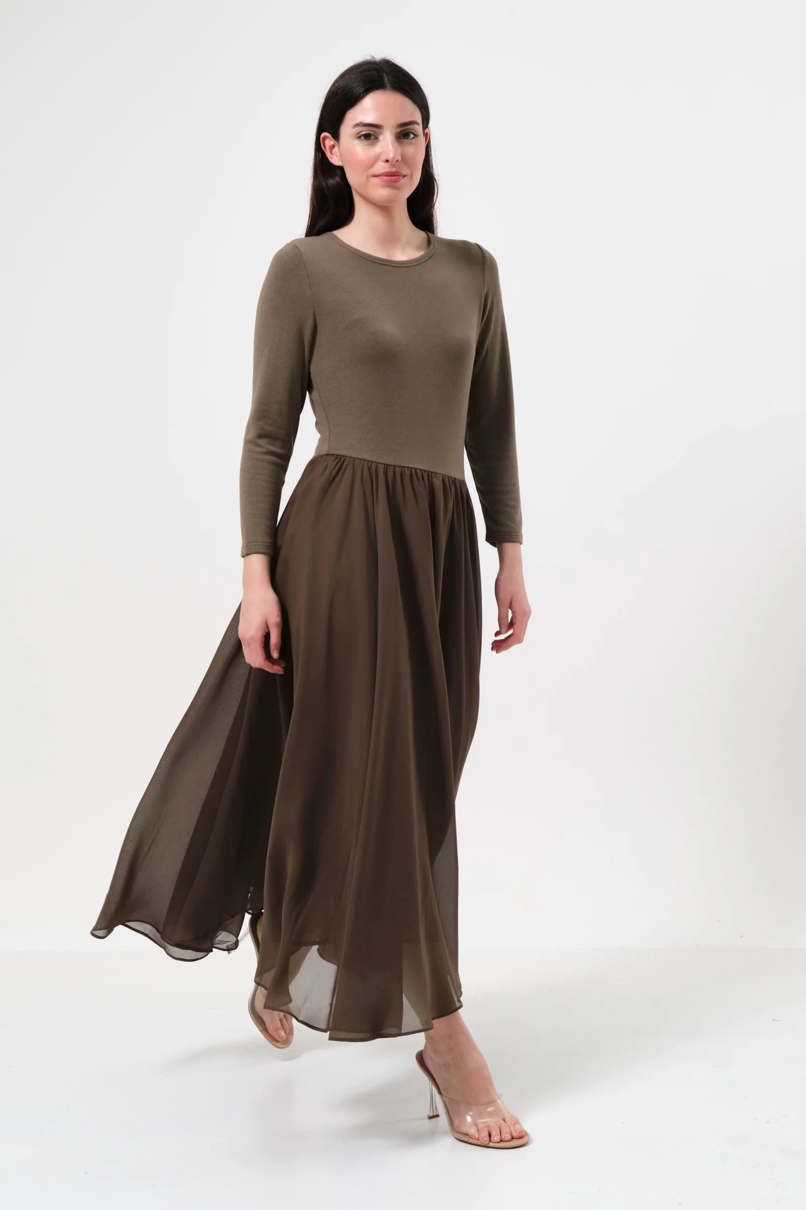 Huxley Ballerina Style Maxi Dress - Mole - Detail 2
