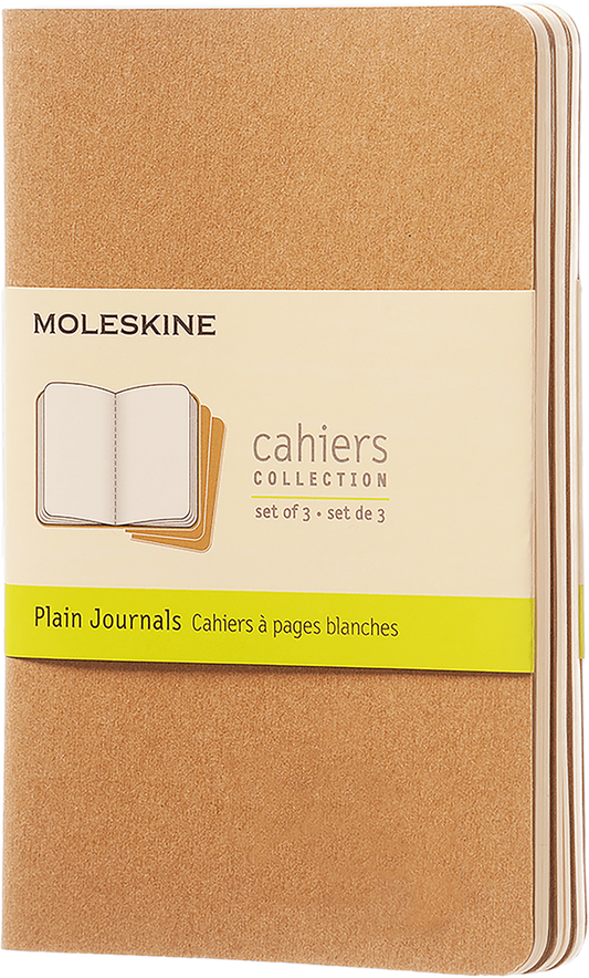Moleskine Set of 3 Pocket Plain Kraft Journals