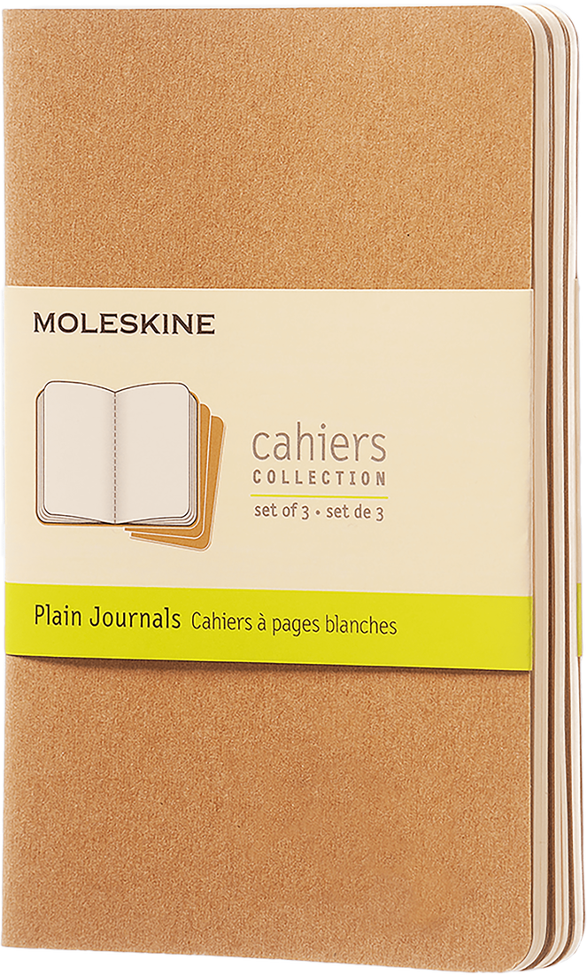 Moleskine Set of 3 Pocket Plain Kraft Journals