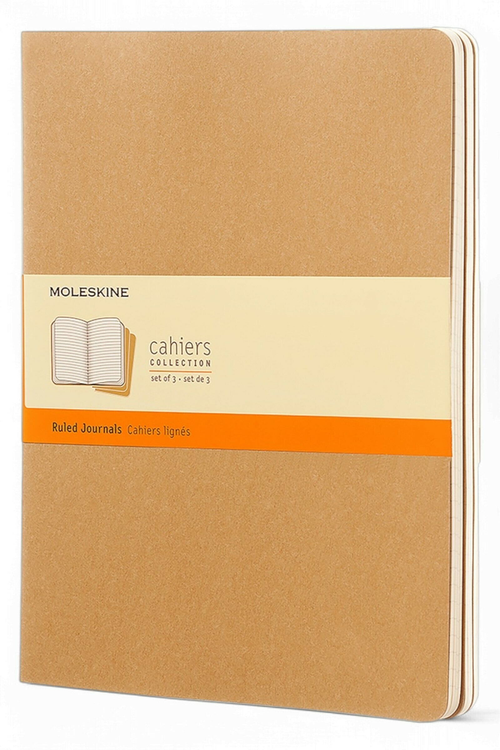 Moleskine Large Set of Three Ruled Journals - Brown