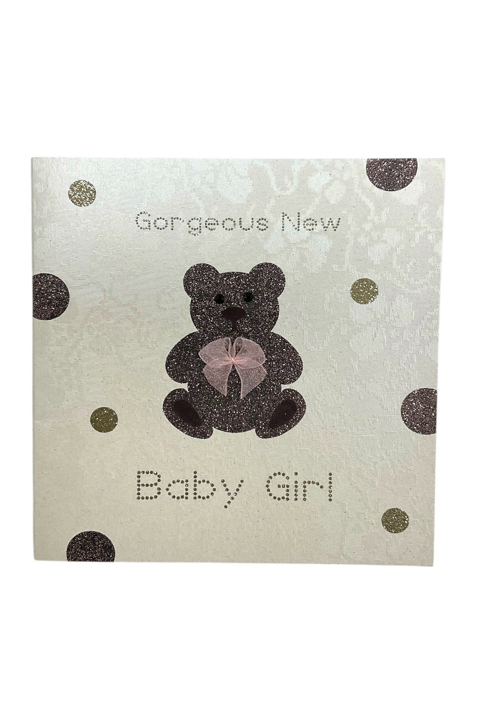 Gorgeous New Baby Girl Teddy Bear Card