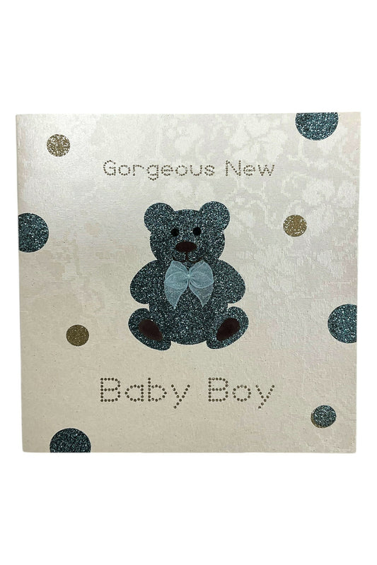 Gorgeous New Baby Boy Teddy Bear Card