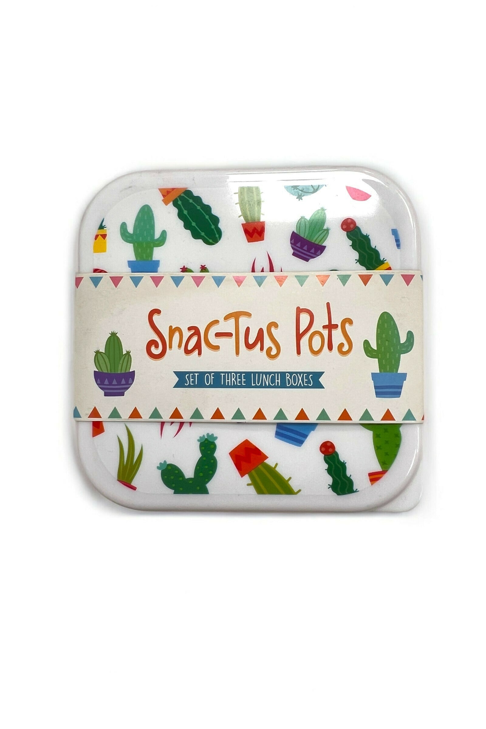 Set of 3 Cactus Printed Lunch Boxes