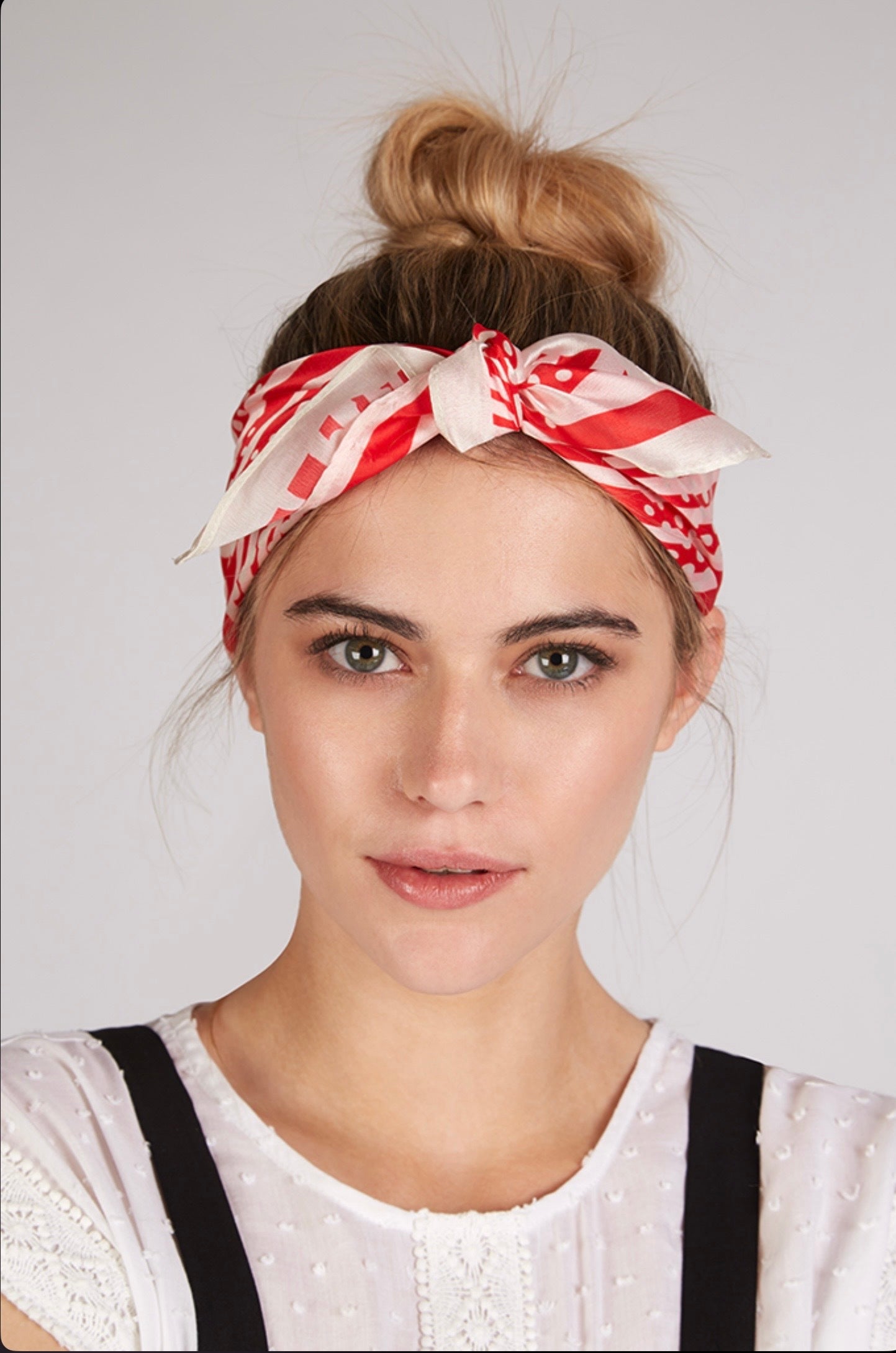 Toots Square Red & Cream Scarf