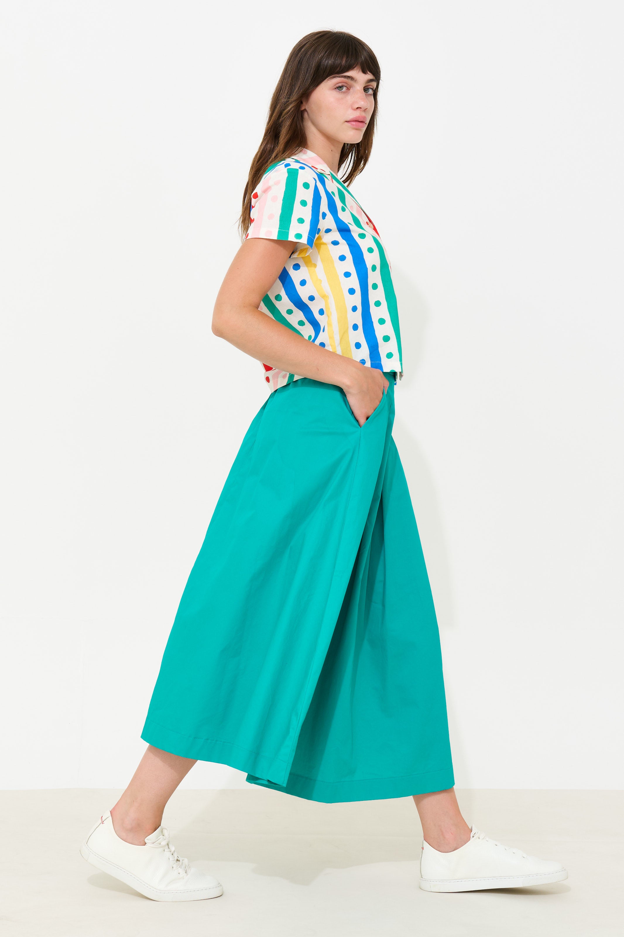 Alexia Recycled Cotton Midaxi Skirt - Sea Green