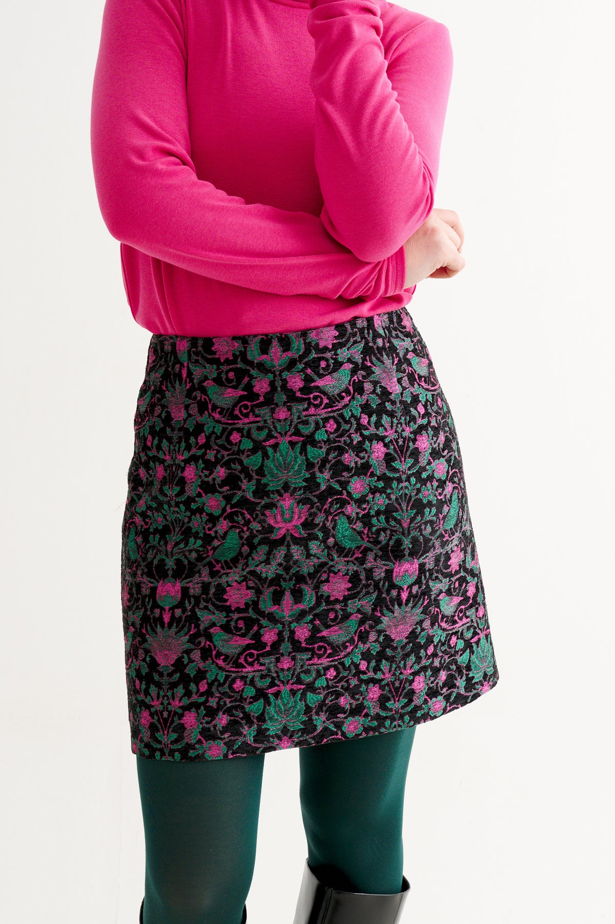 Aubin Belle Plume Jacquard A-Line Mini Skirt
