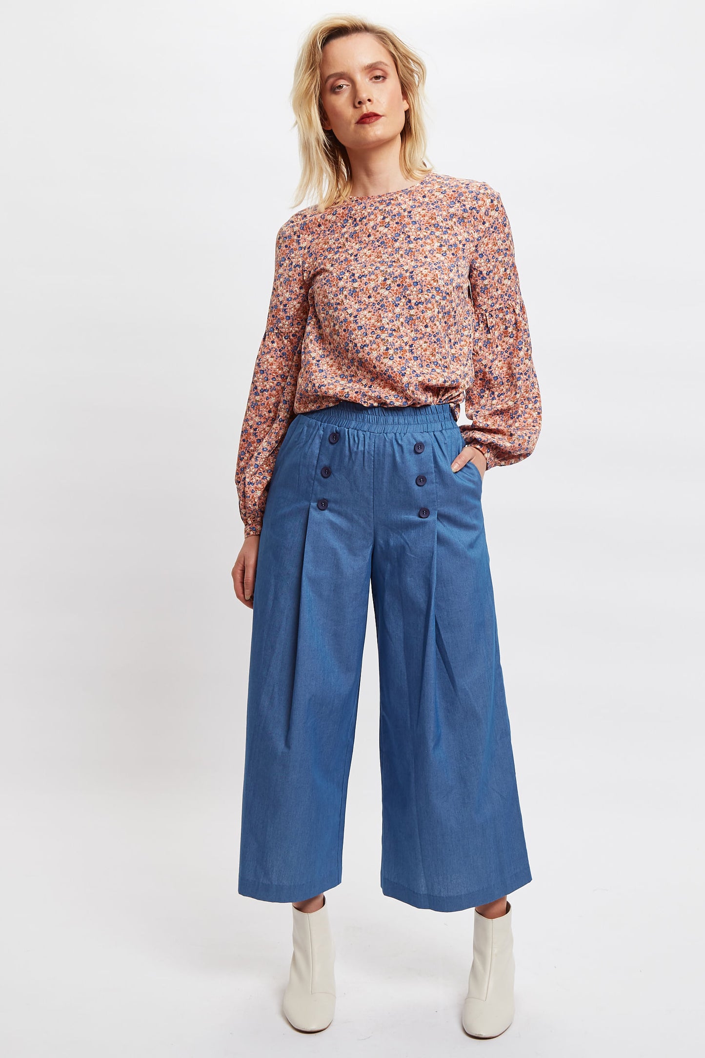 Louche Isla Dainty Daisy Print Long Sleeve Blouse