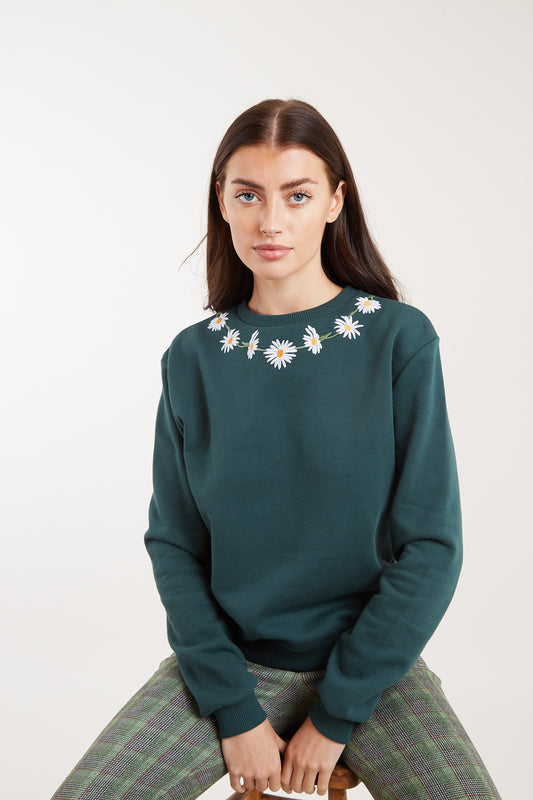 Jan Daisy Chain Sweater in Green