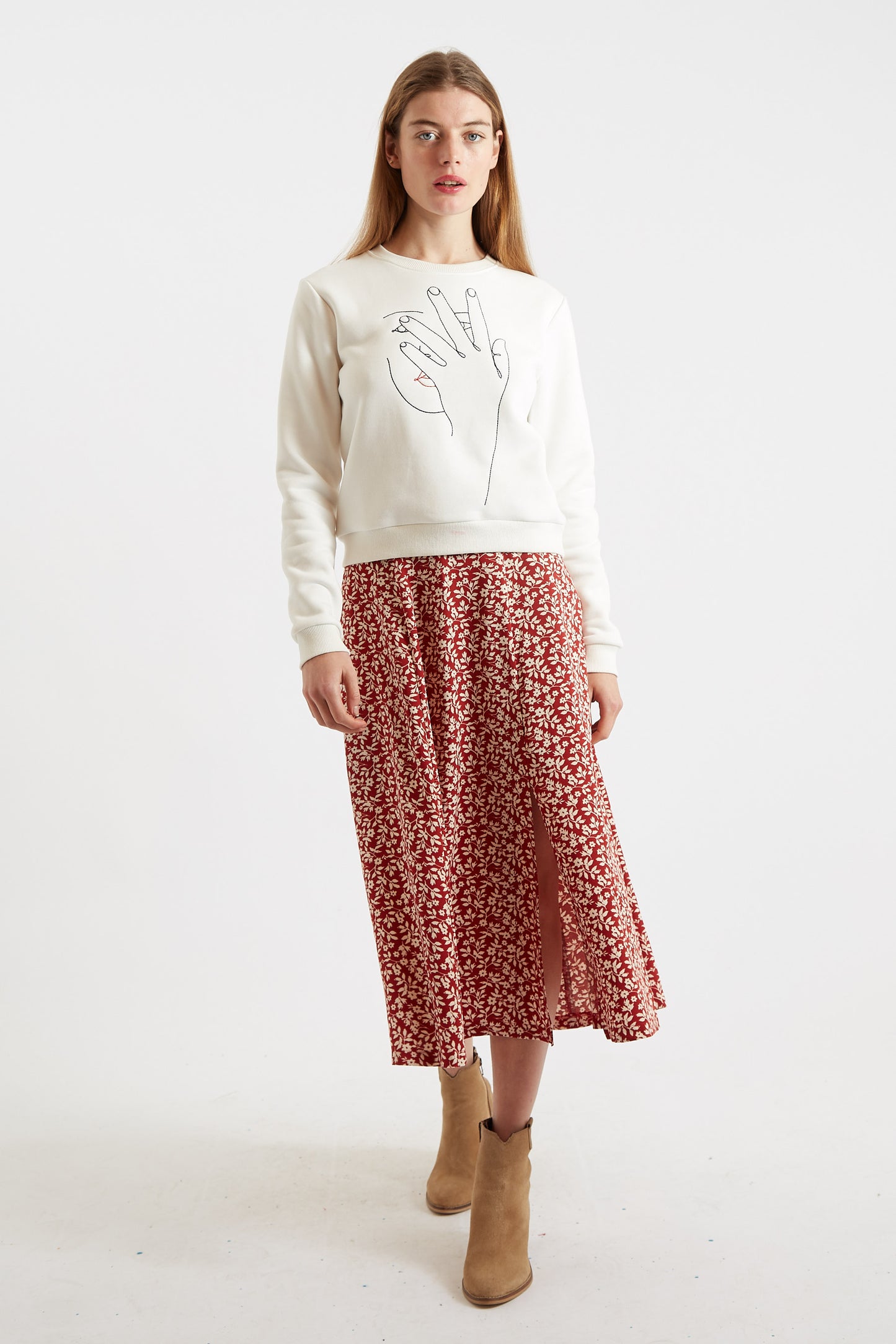 Jan Hand Off Embroidered Sweatshirt - Off White