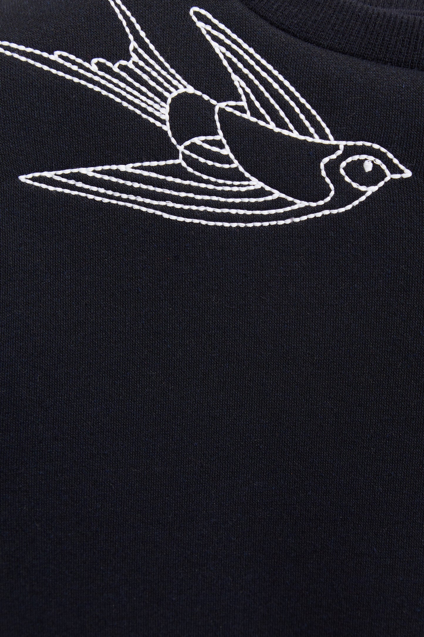 Jan Peace Embroidered Brushed Back in Navy