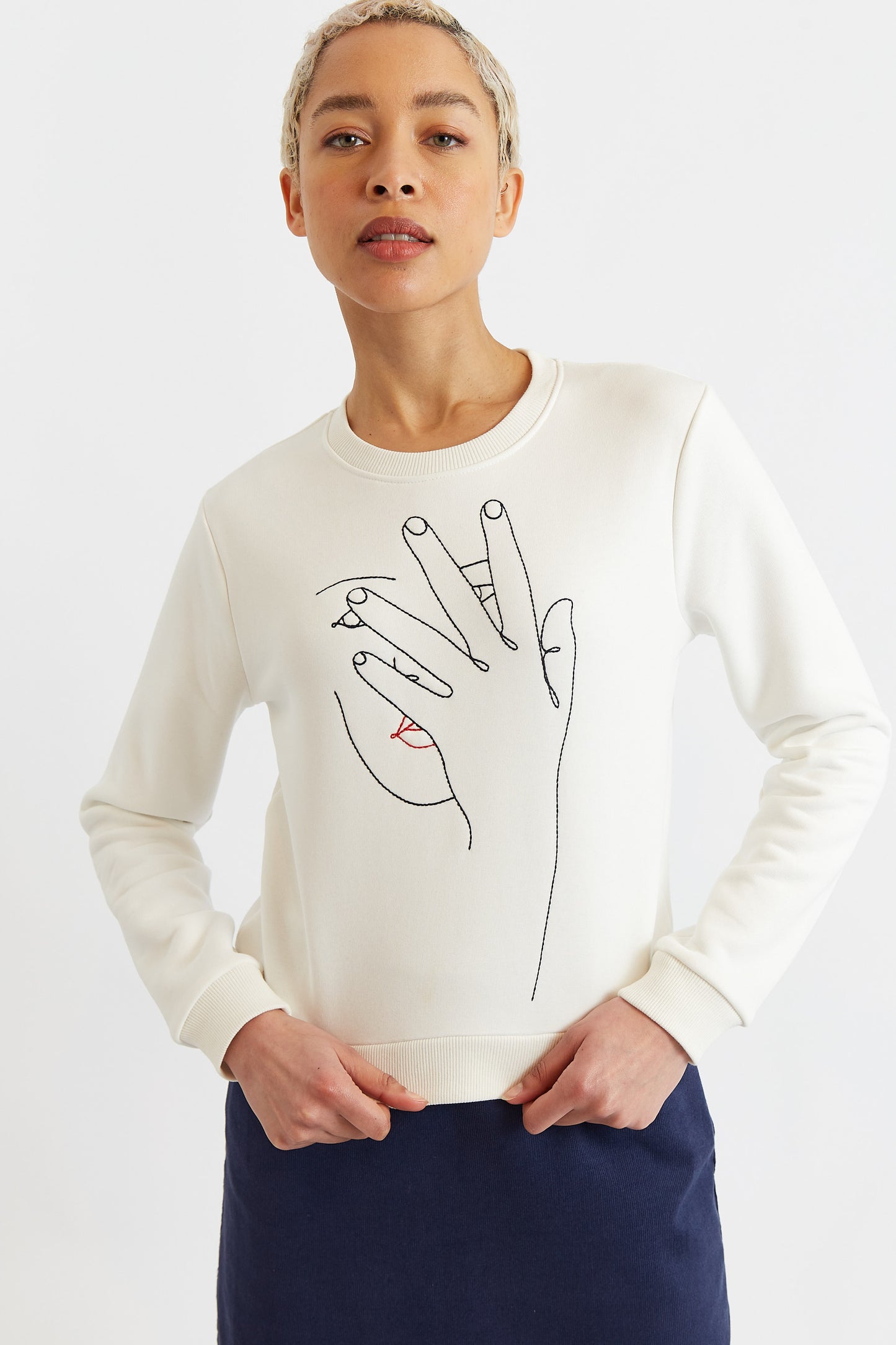Jan Hand Off Embroidered Sweatshirt - Off White