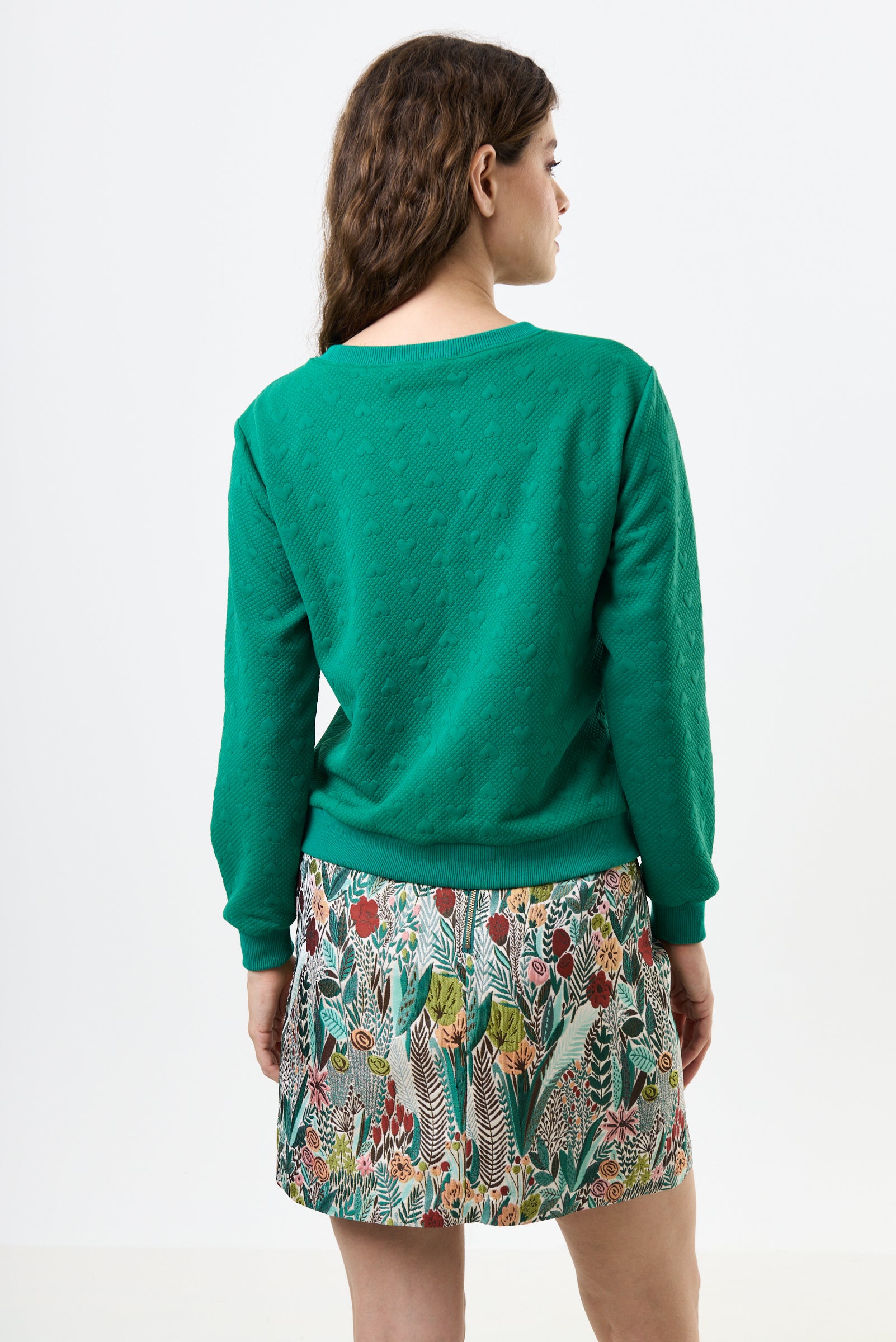 Jan Heartfelt Quilted Sweatshirt - Green