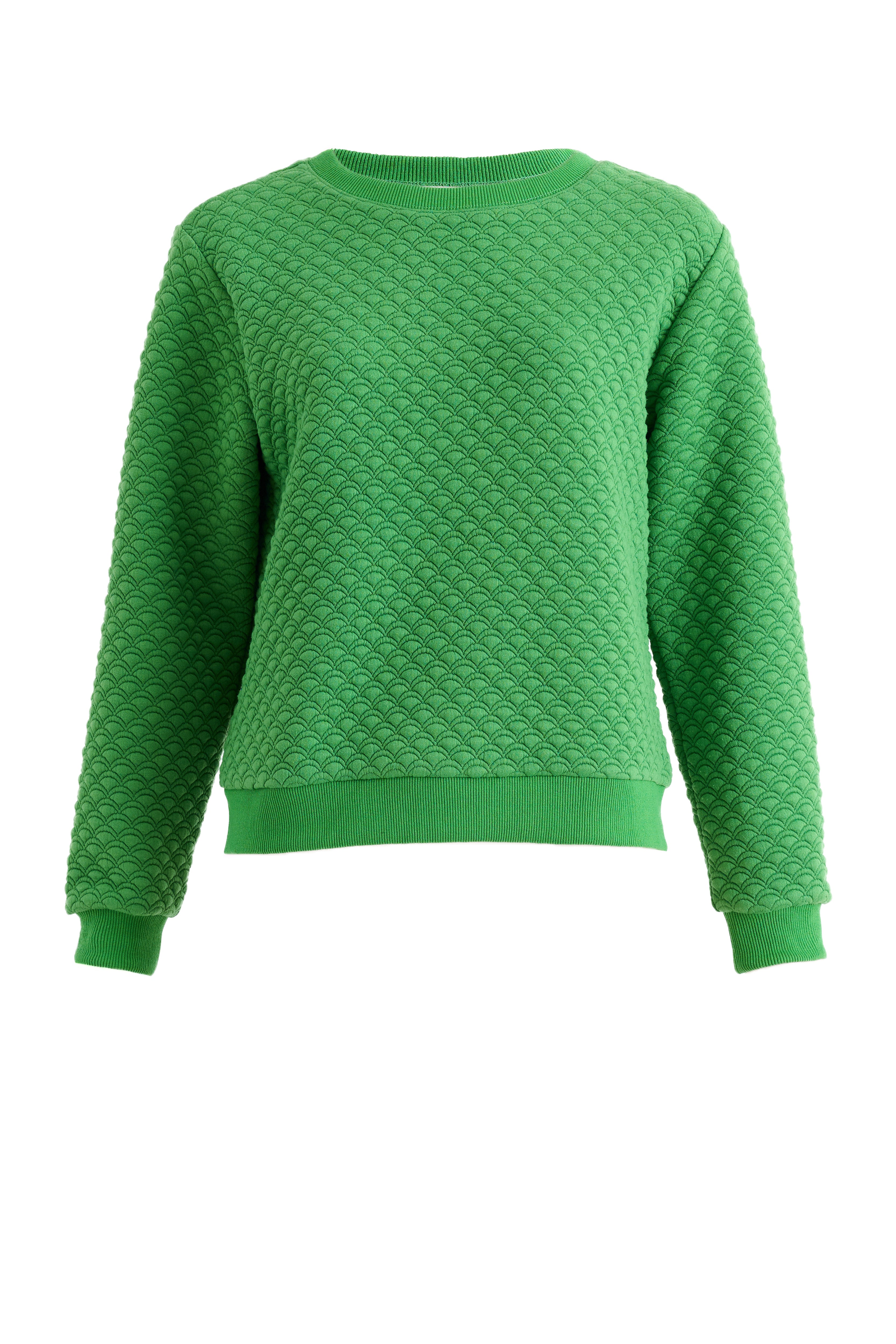 Jan Scallop Quilt Sweatshirt - Green