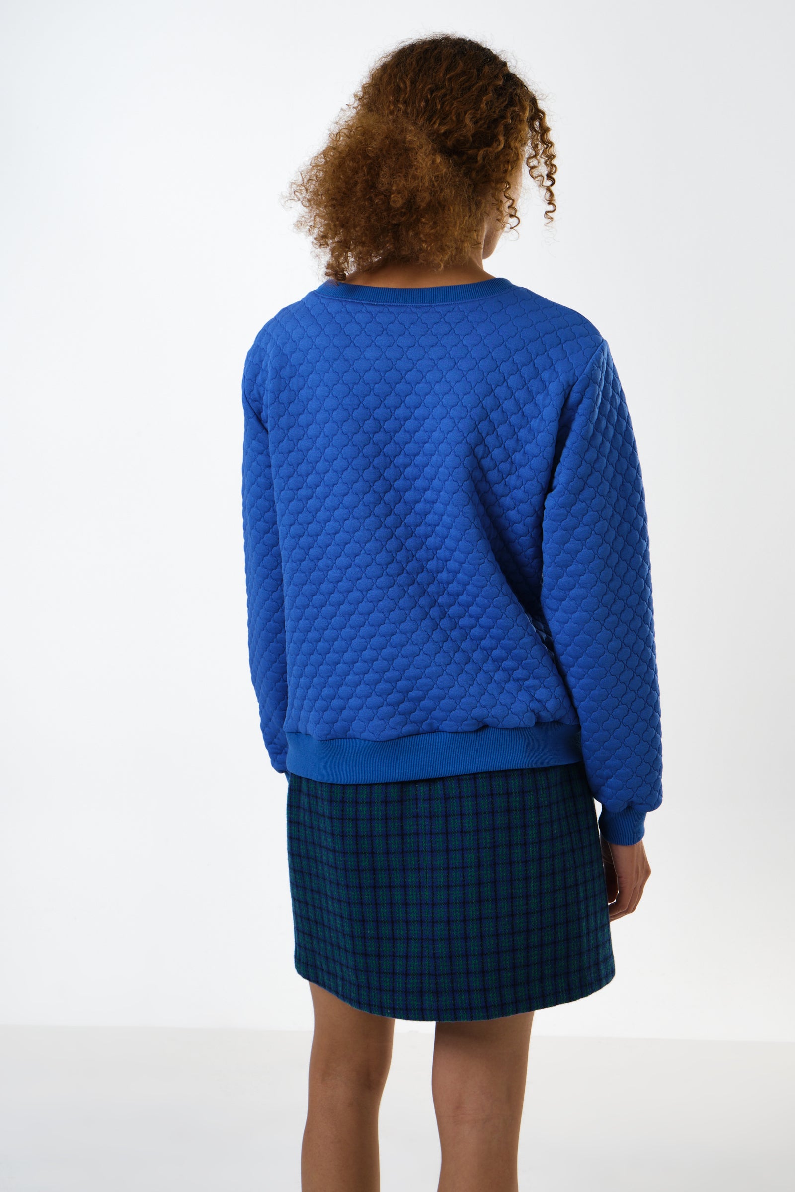 Jan Tile Quilted Sweatshirt - Blue