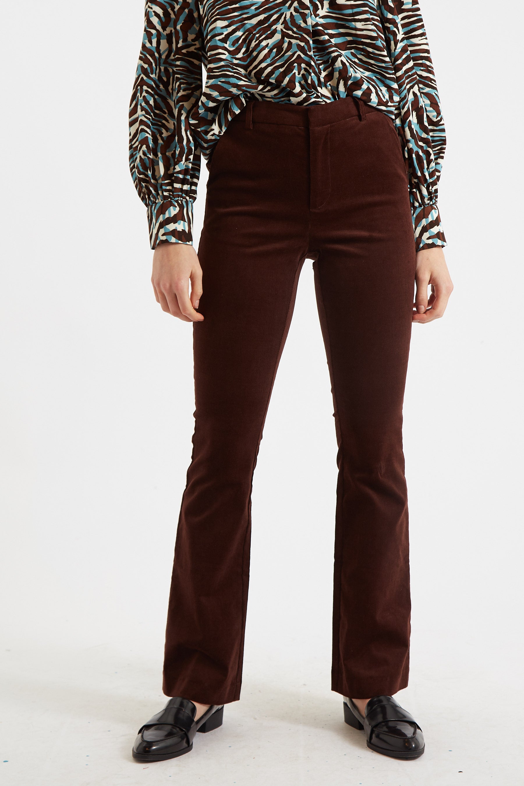 Jayelyn Babycord Flared Trousers - Chocolate - Detail 1