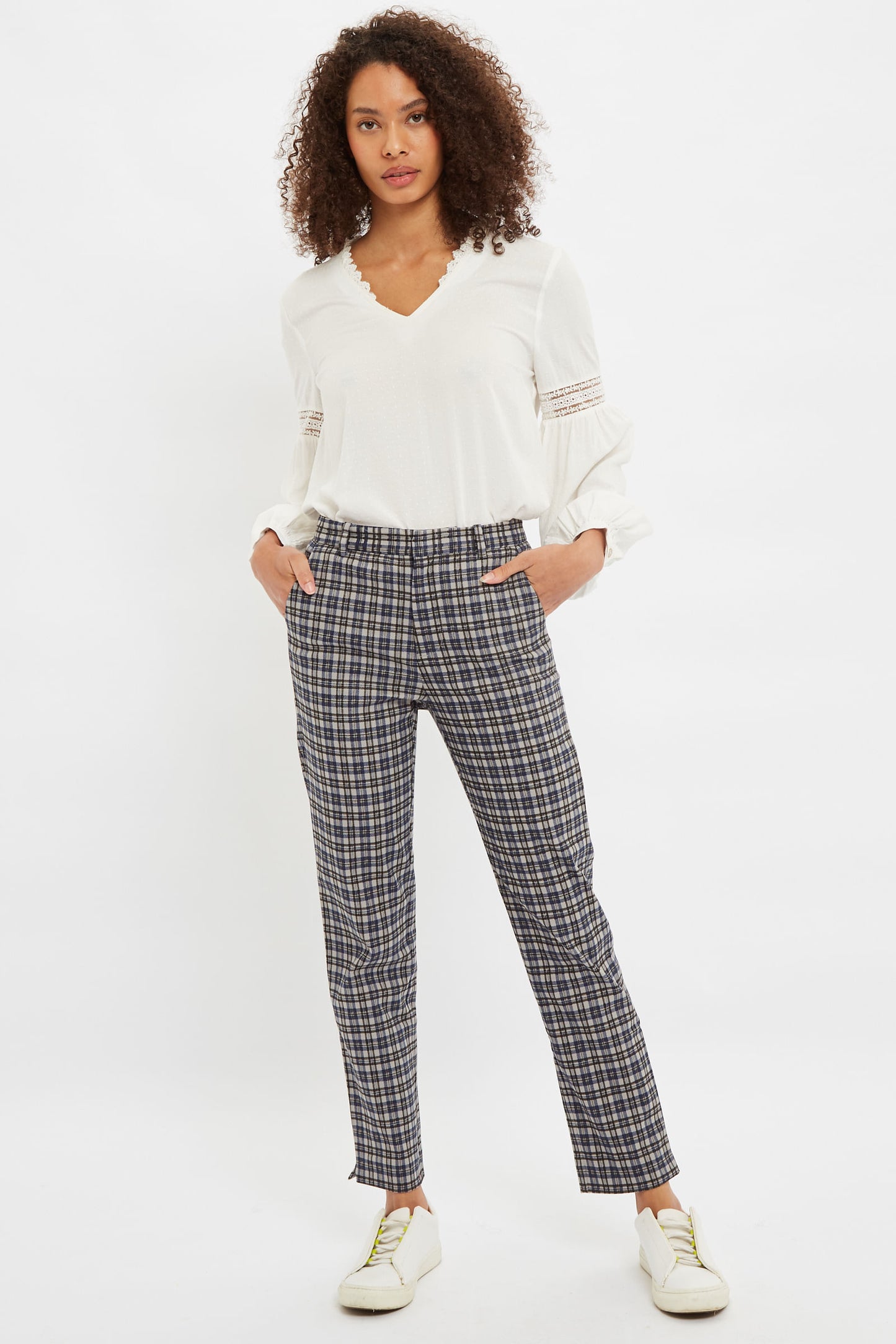 Louche Joele Golf Check Slim Ankle Length Trouser