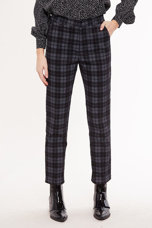 Louche Joele Mono Check Slim Ankle Length Trouser