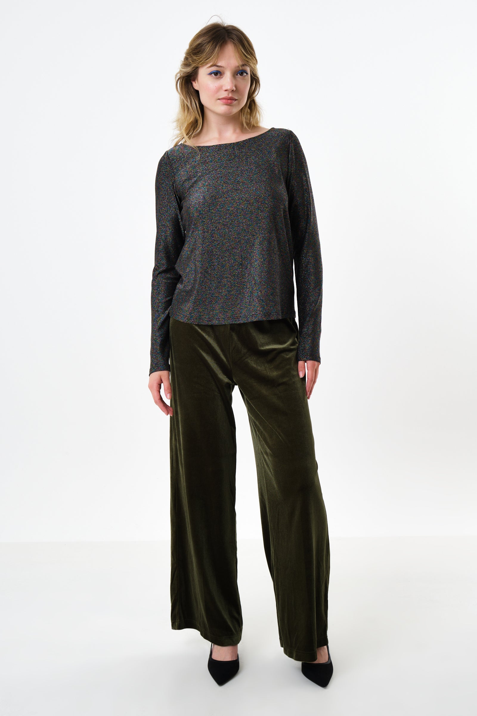 Josiane Sparkle Boat Neck Top - Multi - Detail 2