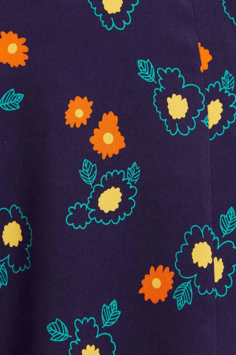 Louche Olena Clarice Floral Print Ric Rac Trimmed Blouse