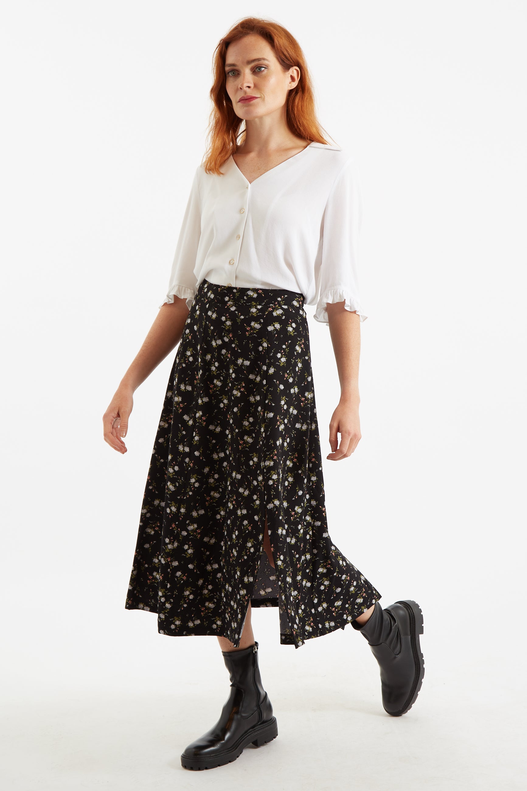 Kiyo Slavic Flowers Midi Skirt - Detail 2