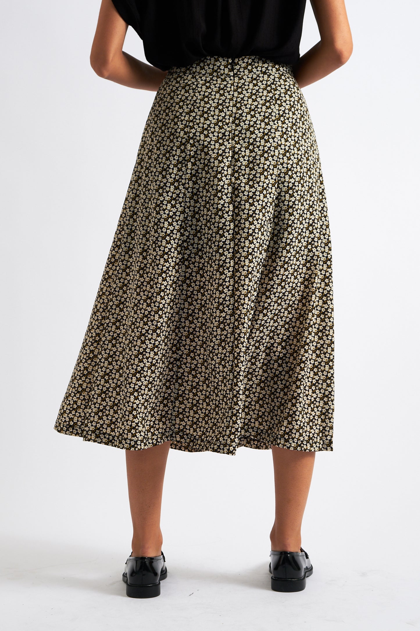 Kiyo Floral Print Midi Skirt