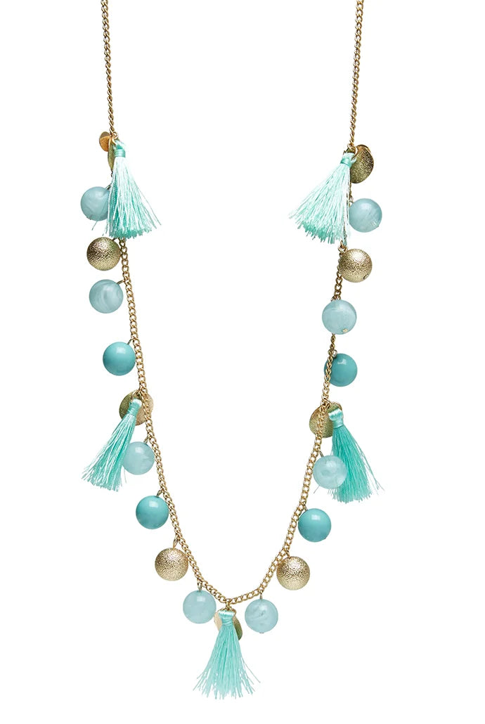 Laura Tassel And Bead Necklace - Gold