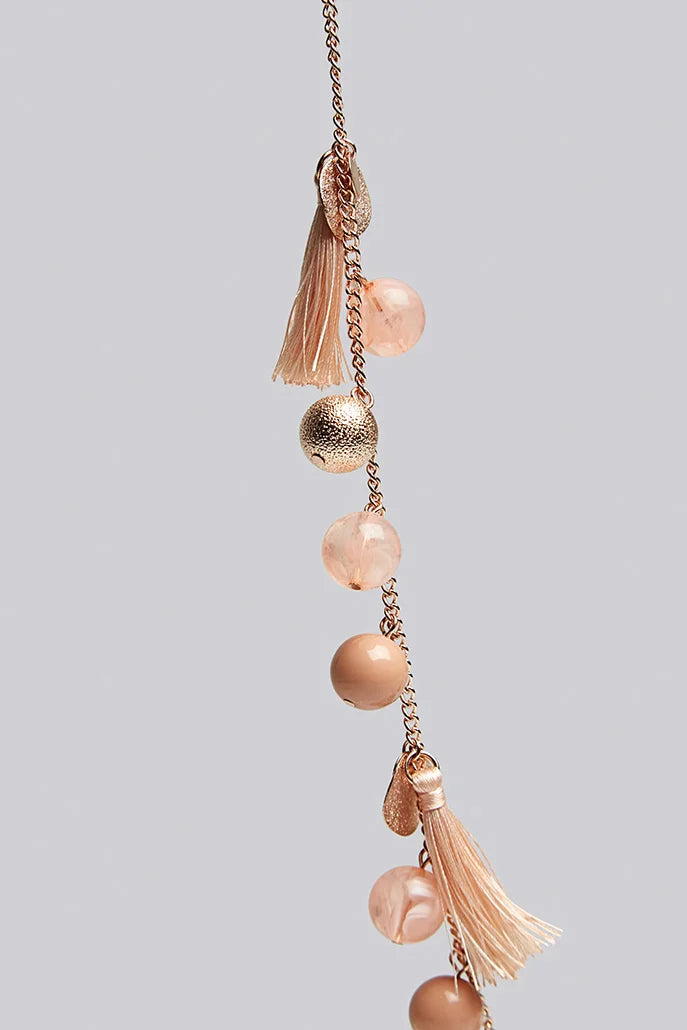 Laura Tassel Rose Gold Necklace - Detail 3
