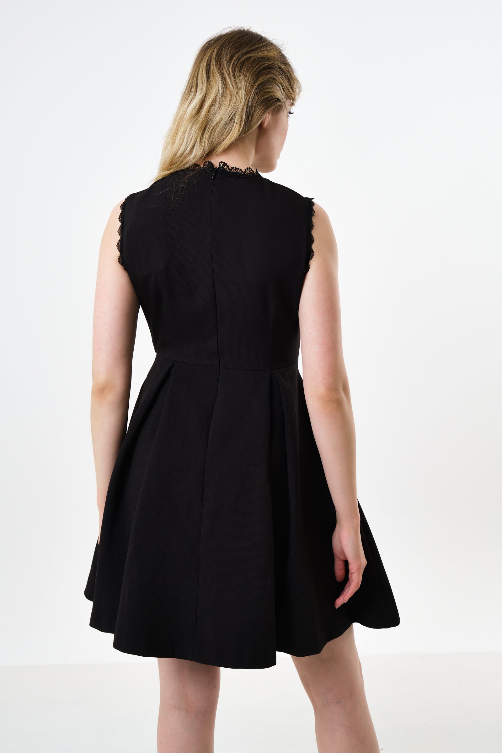 Lenore Black Lace Bodice Mini Dress