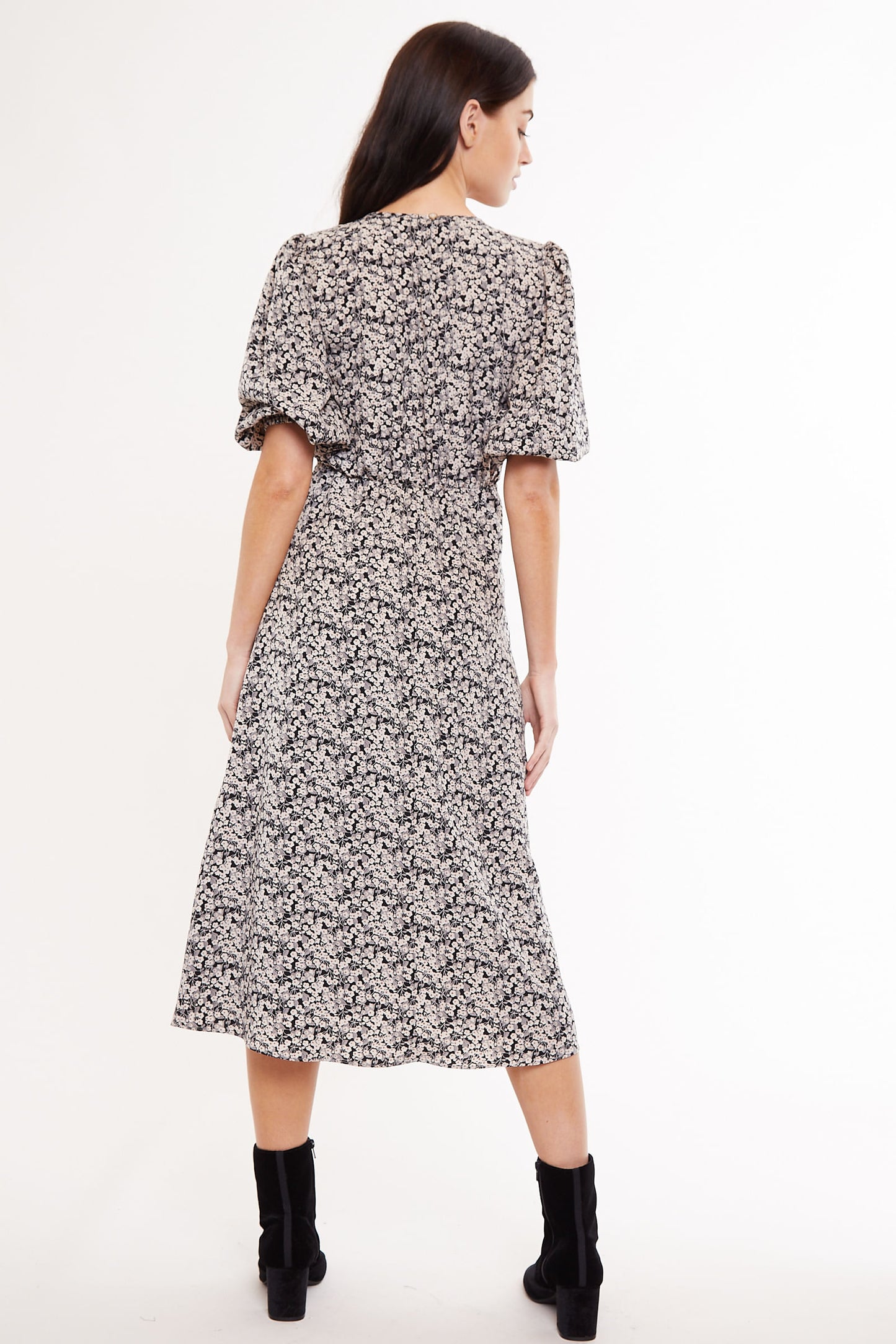 Louche Leonore Ramble Print Balloon Sleeve Midi Dress