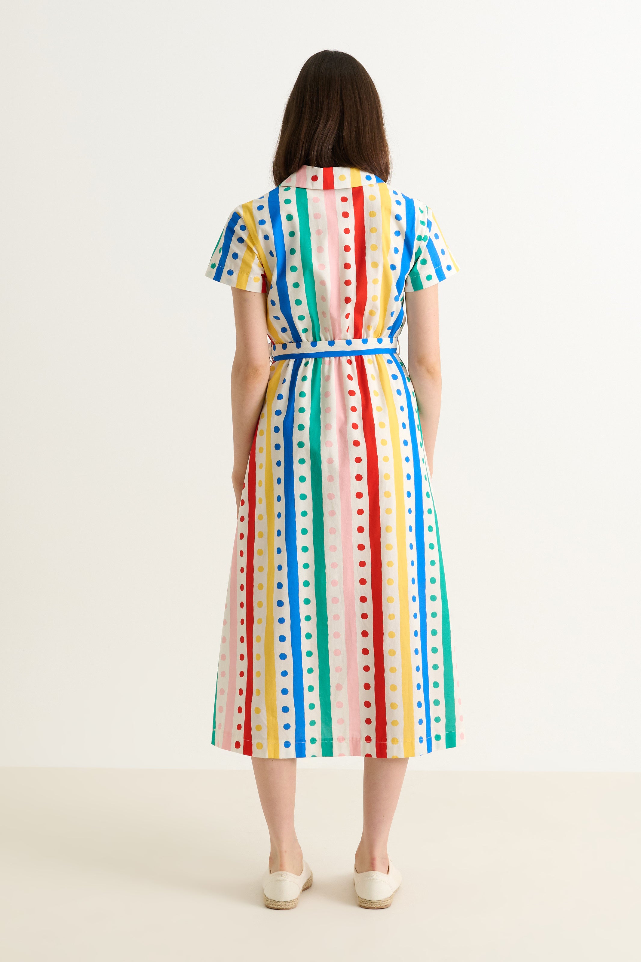 Lily Spots And Stripes Midi Shirtdress