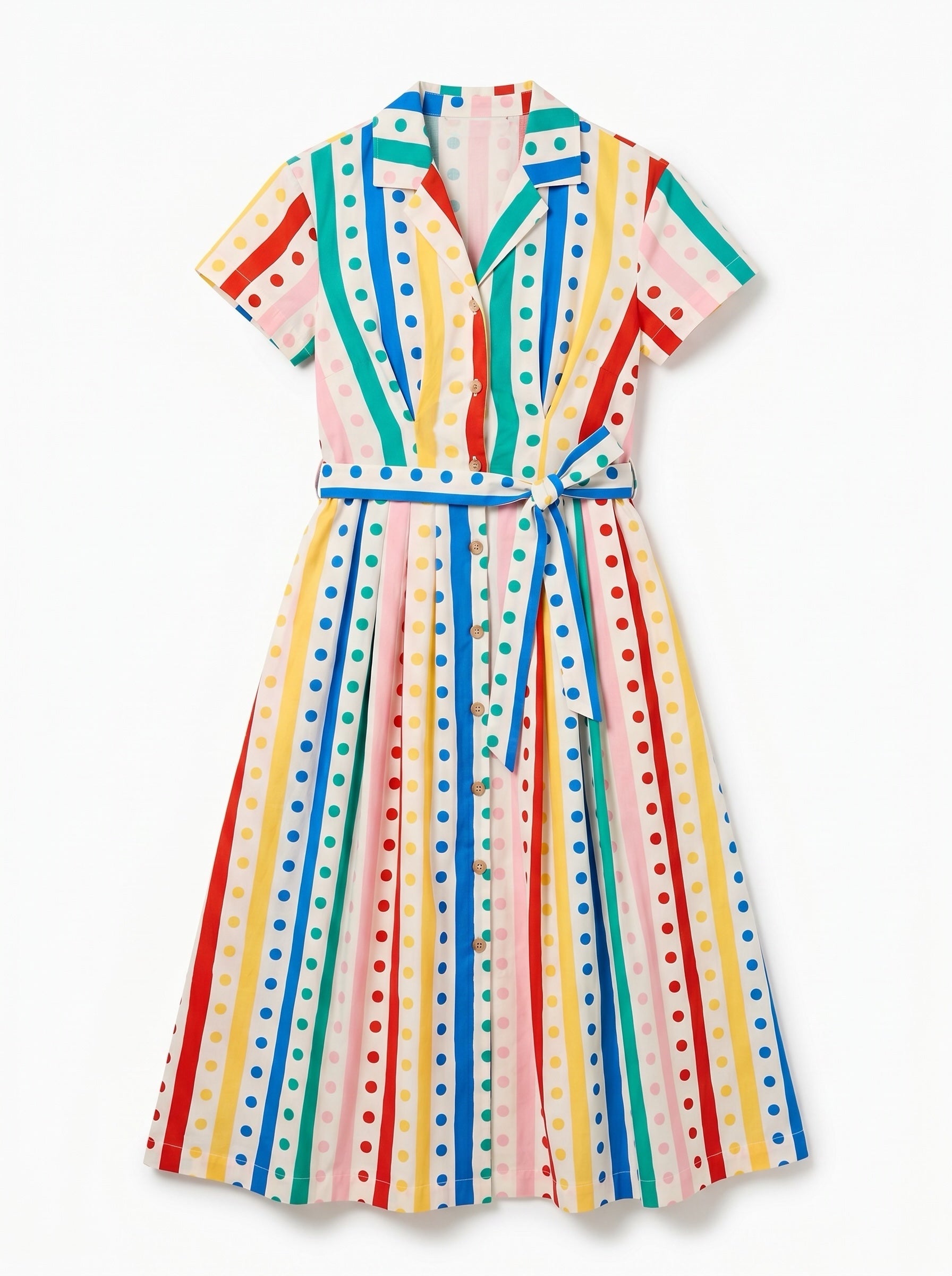 Lily Spots And Stripes Midi Shirtdress - View 6