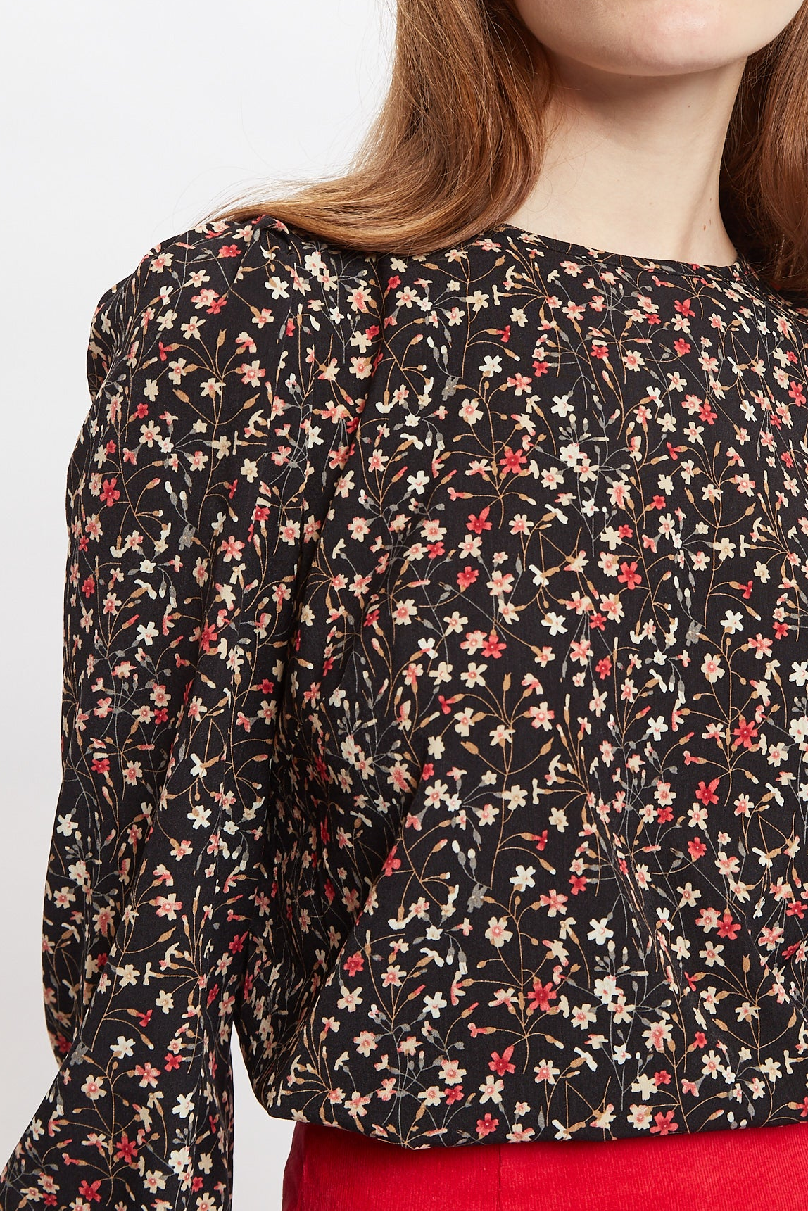 Lima Wax Flower Print Long Sleeve Blouse - Styled