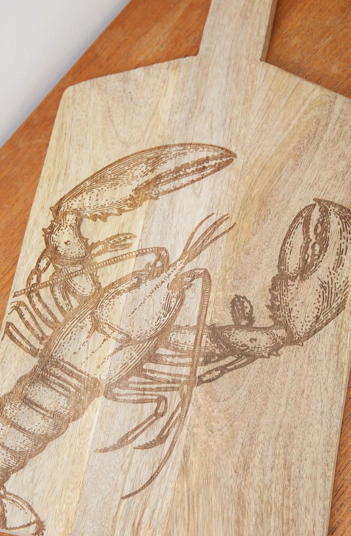 Lobster Etched Wood Chopping Board