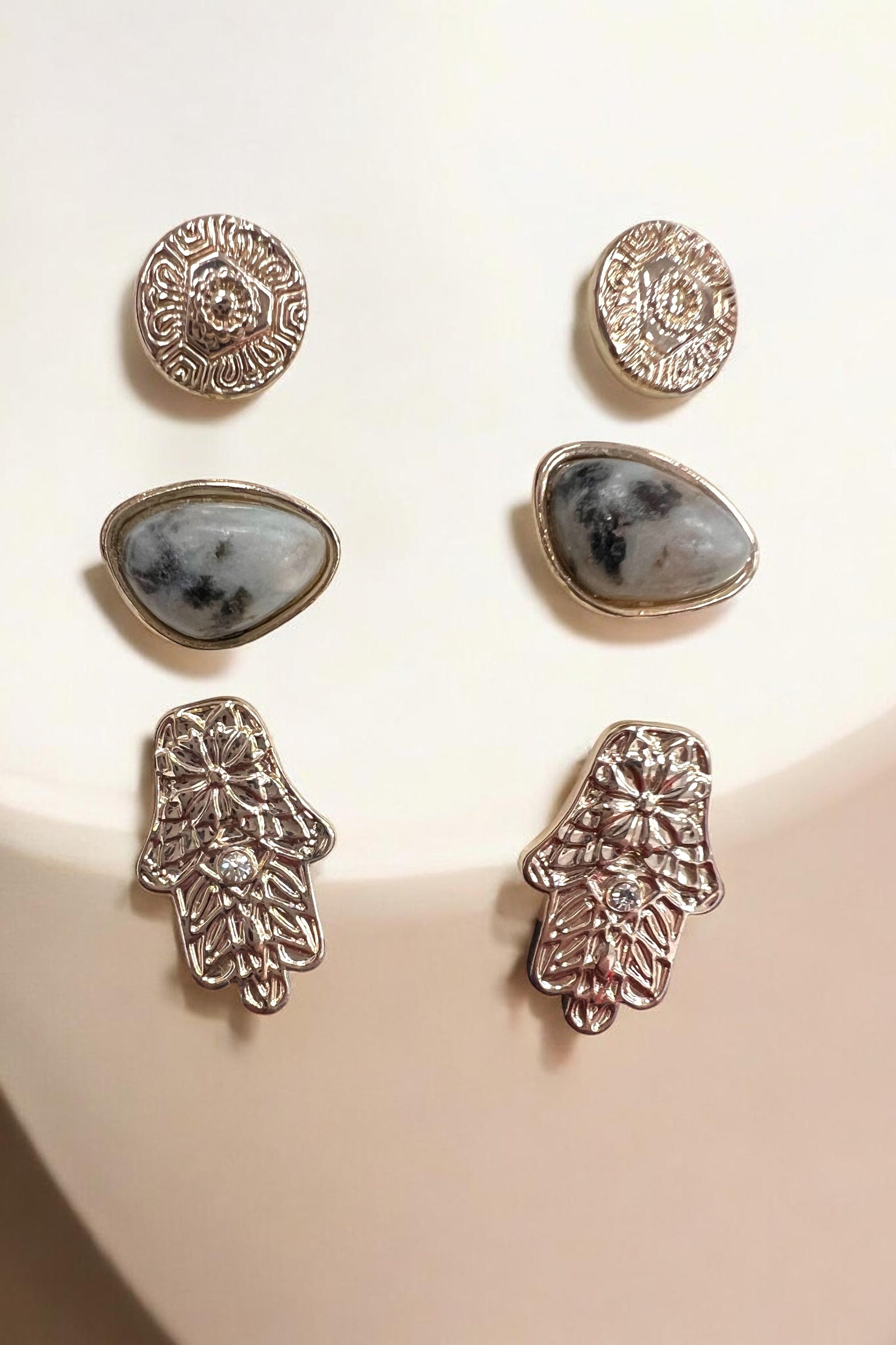 Maelee 3 Pairs of Boho Style Stud Earrings - View 2
