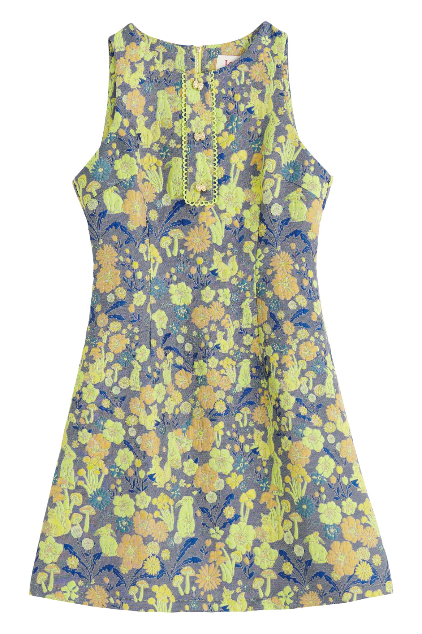 Marcia Fairytale Jacquard A-Line Mini Dress - Yellow