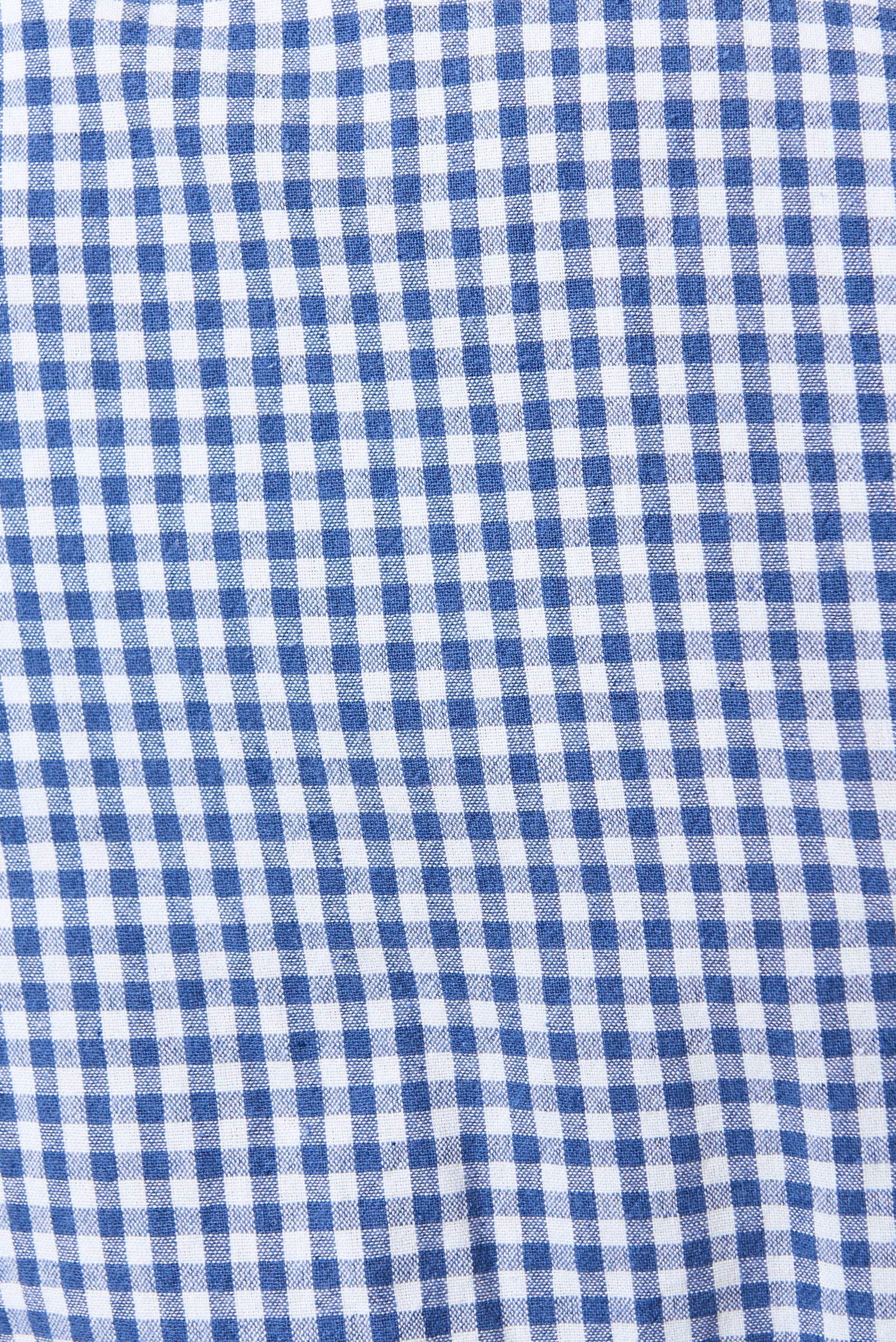 Dot Gingham Ric Rac Trim Statement Collar Mini Dress - Blue - Detail 3